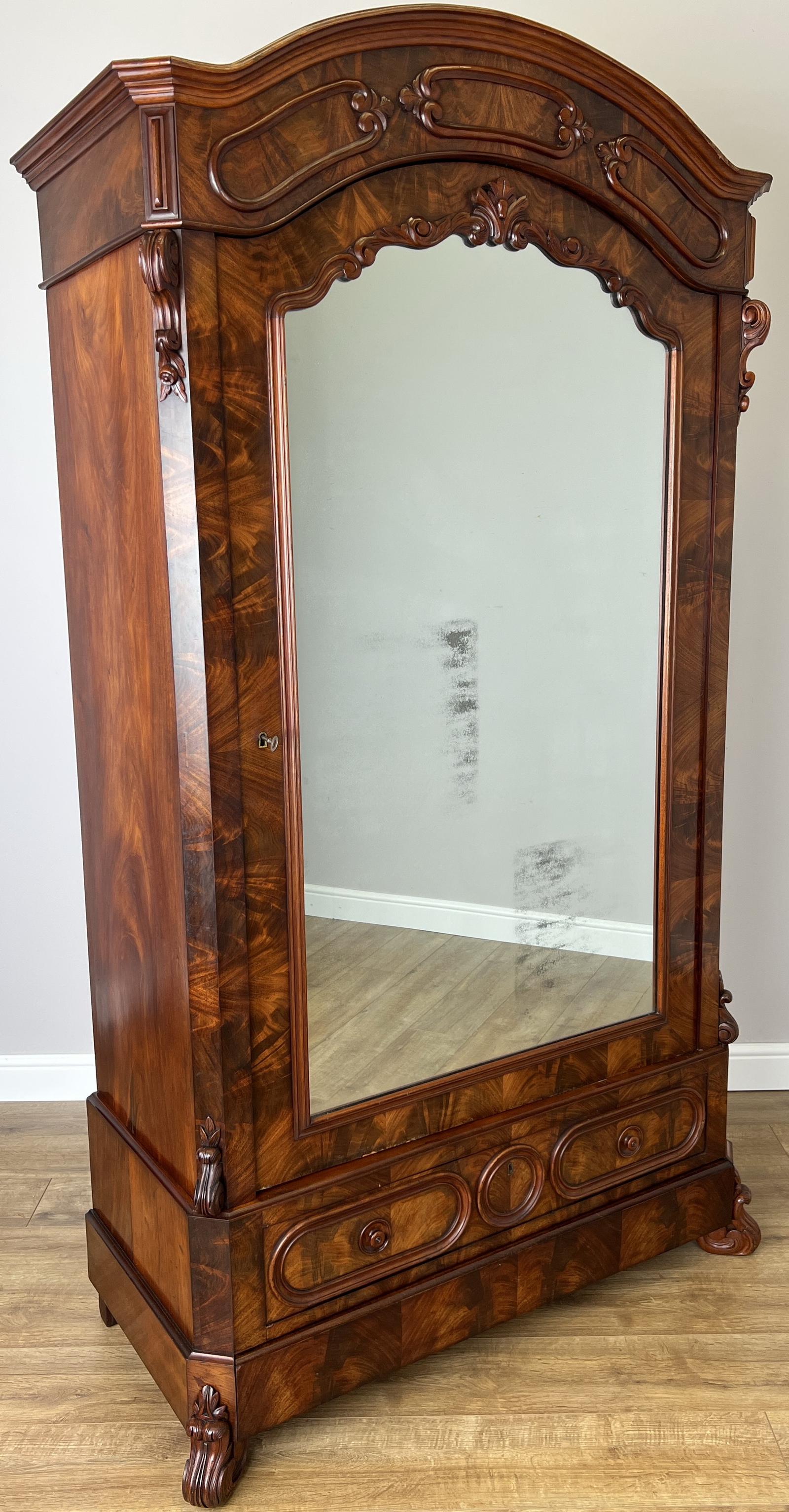 Wardrobe Antique French Burr Walnut Mirrored Two Drawer Armoire Cabinet (1 of 18) Wardrobe Antique French Burr Walnut Mirrored Two Drawer Armoire Cabinet (1 of 18)