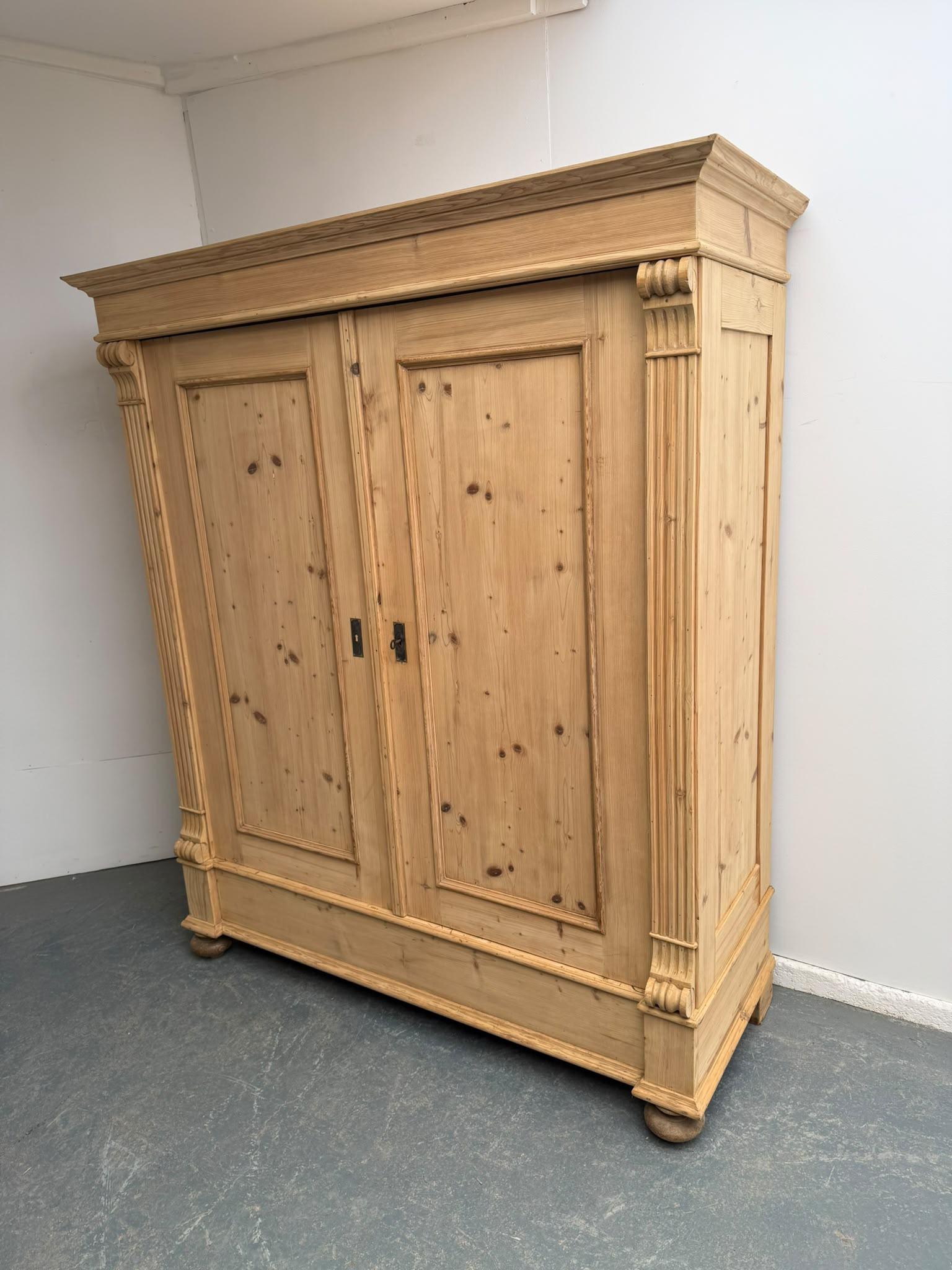 A Fantastic Large Wide Antique / Old Pine 2 Door Knockdown Wardrobe to Wax/paint (1 of 10) A Fantastic Large Wide Antique / Old Pine 2 Door Knockdown Wardrobe to Wax/paint (1 of 10)