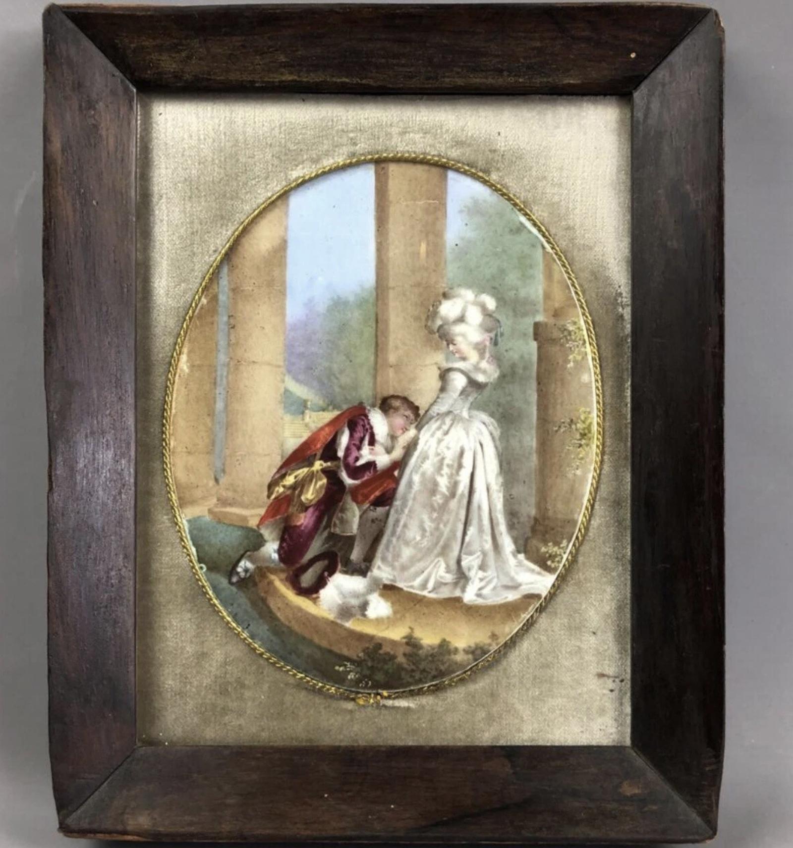 Victorian Porcelain Plaque Romantic Scene Antique C1850 (1 of 7) Victorian Porcelain Plaque Romantic Scene Antique C1850 (1 of 7)