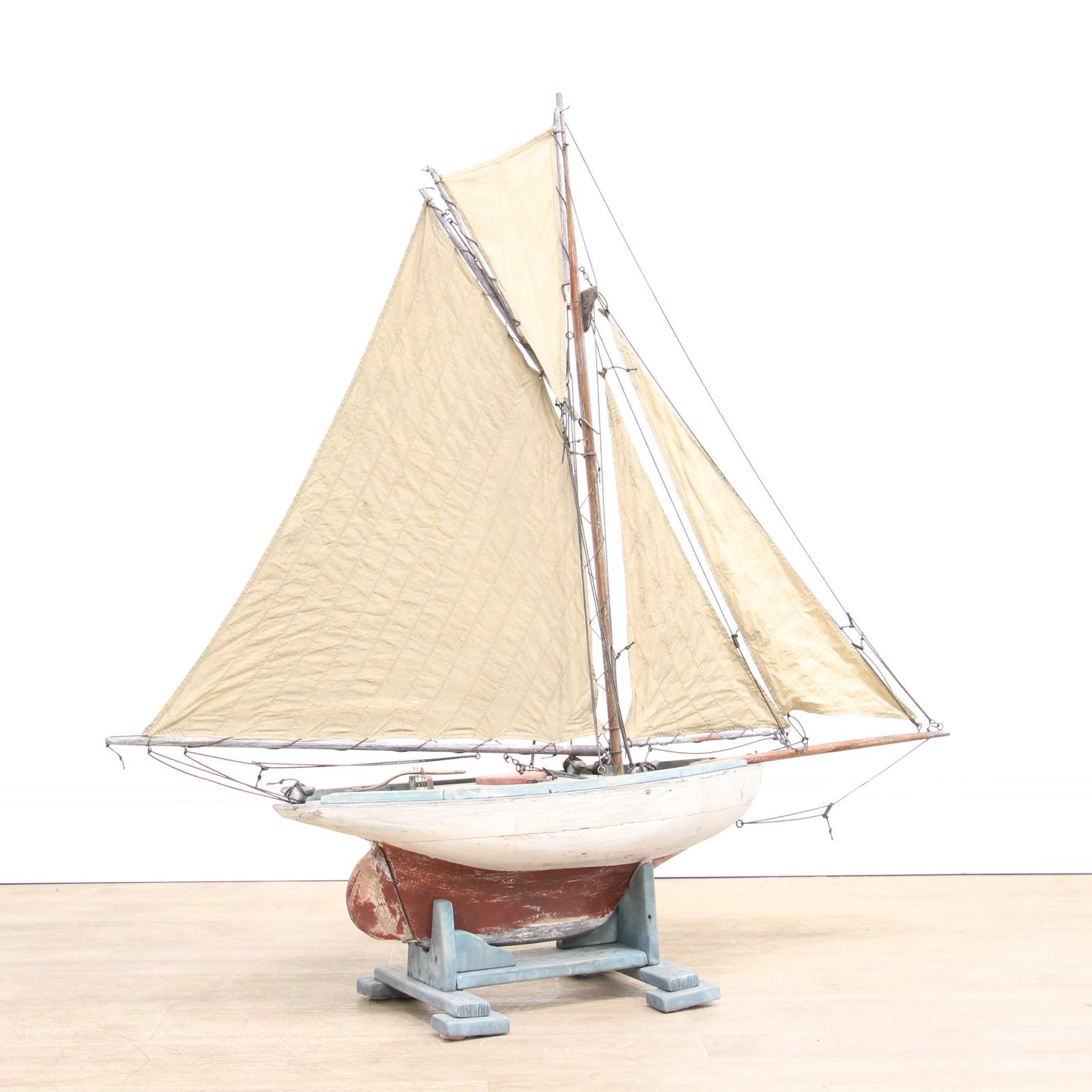 Large Blue, Red & White Pond Yacht (1 of 10)