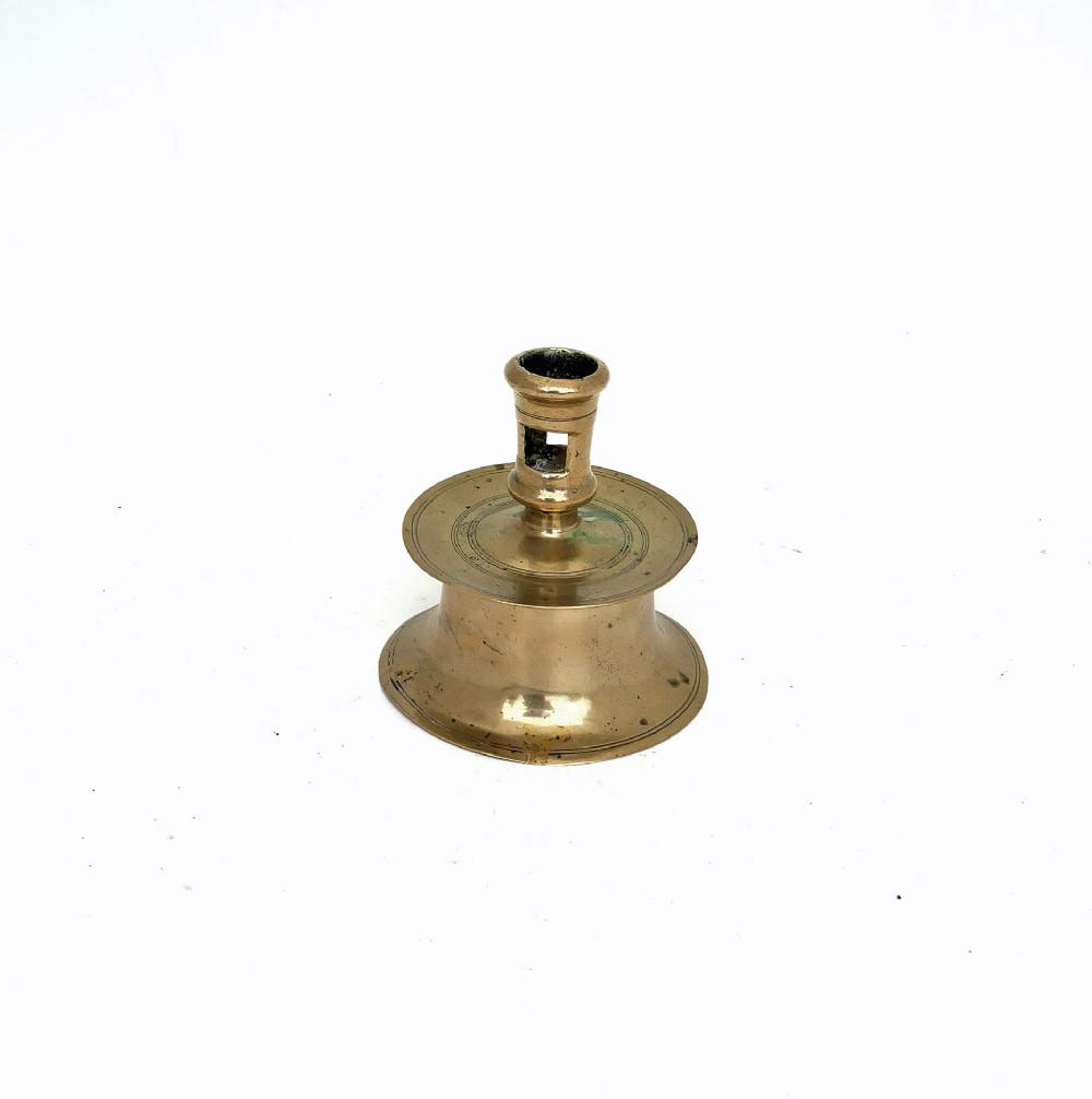 Antique Early Lighting 16th Century Brass Socket Candlestick of Capstan Type - North European 1540-1560 (1 of 5) Antique Early Lighting 16th Century Brass Socket Candlestick of Capstan Type - North European 1540-1560 (1 of 5)