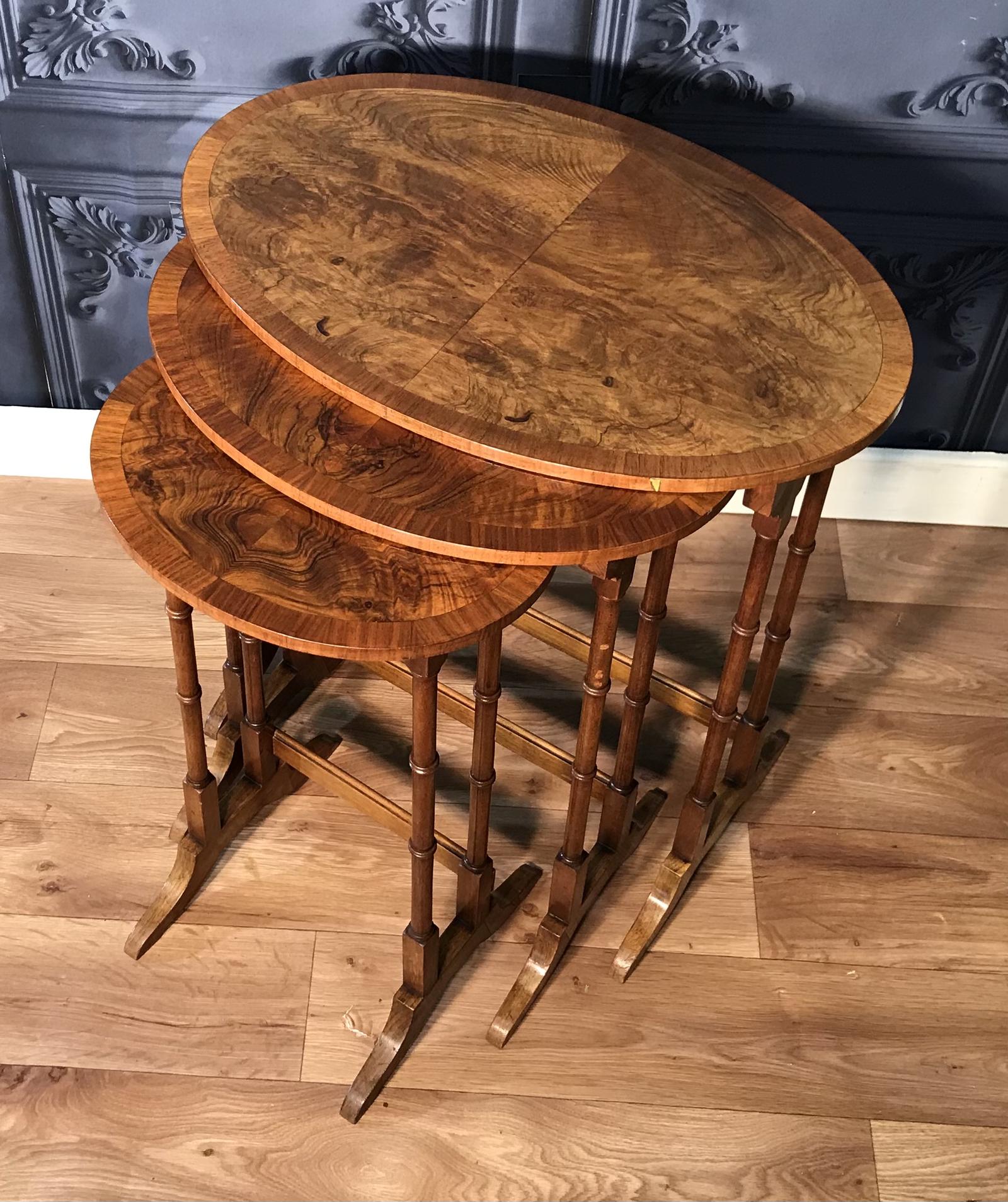 Burr Walnut Nest of Tables (1 of 1) Burr Walnut Nest of Tables (1 of 1)