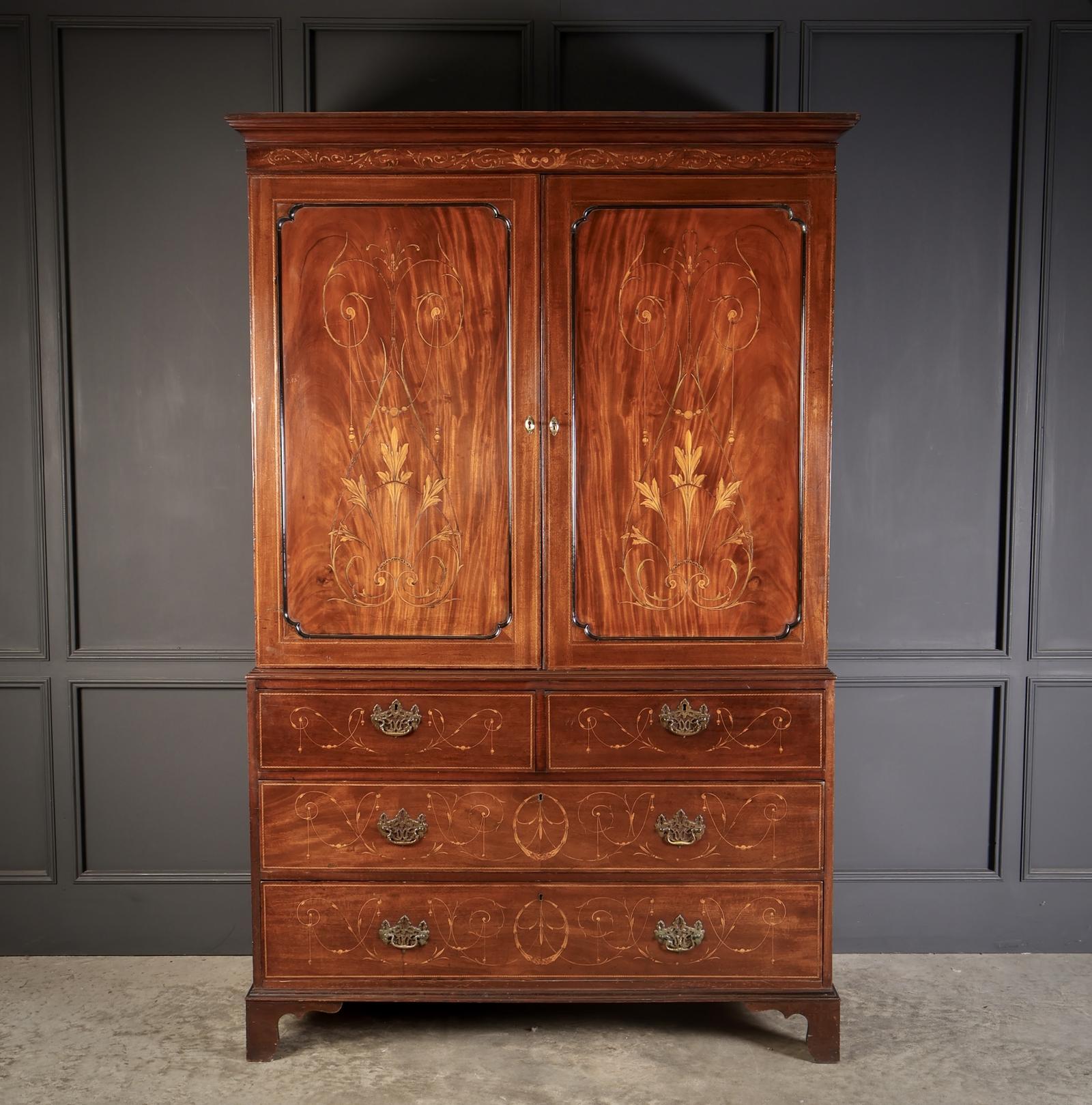 Georgian Inlaid Mahogany Gentlemans Wardrobe (1 of 12) Georgian Inlaid Mahogany Gentlemans Wardrobe (1 of 12)