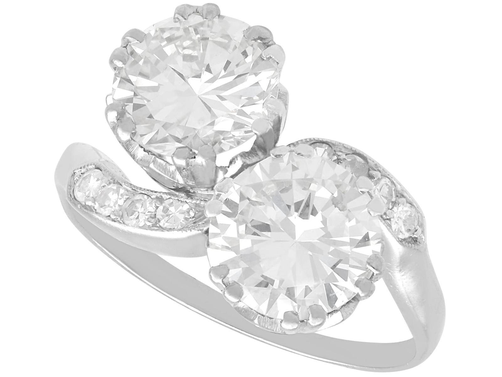 Antique 4.27ct Diamond and Platinum Twist Ring Circa 1930 (1 of 17)