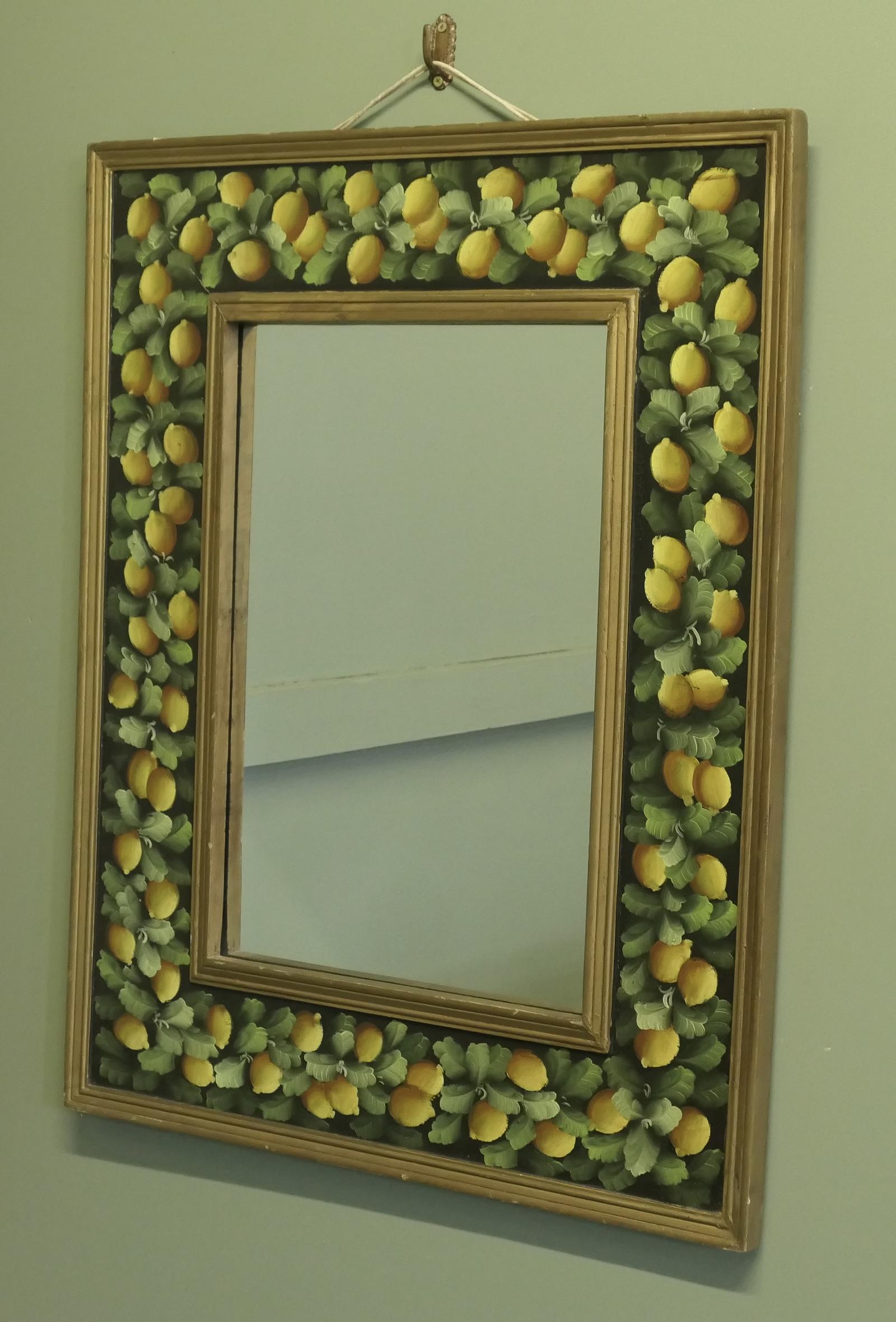 Folk Art Wall Mirror Decorated with Lemons (1 of 6) Folk Art Wall Mirror Decorated with Lemons (1 of 6)