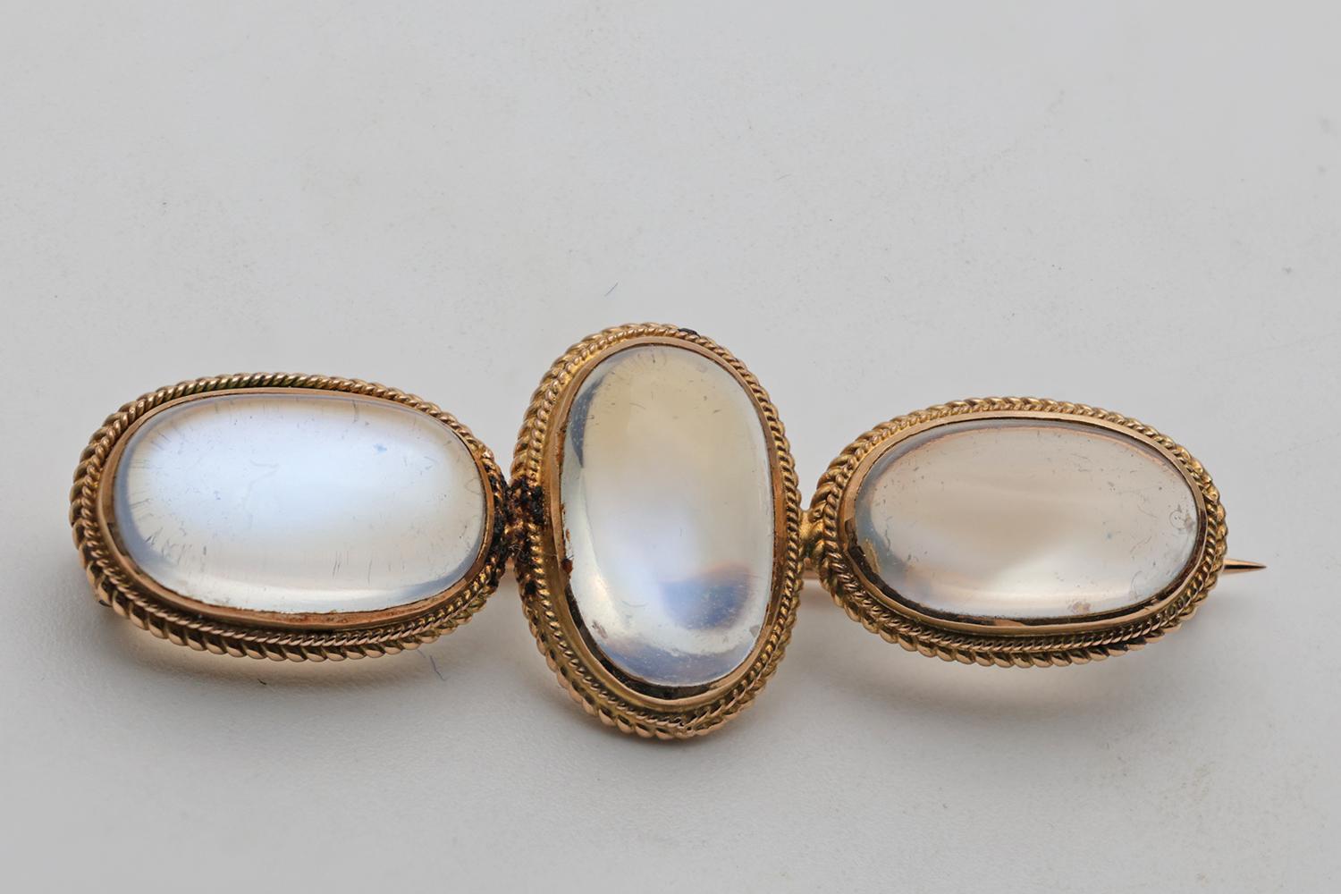 Antique Gold & Moonstone Brooch (1 of 2) Antique Gold & Moonstone Brooch (1 of 2)