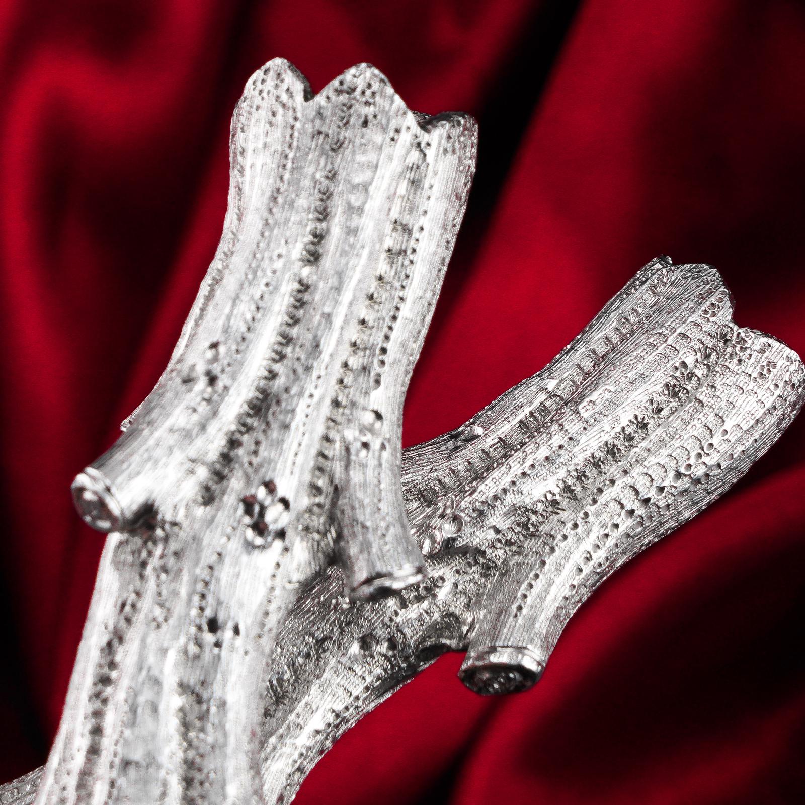 Antique Victorian Solid Silver Naturalistic Cutlery Rests Holders - Edinburgh 19th Century (1 of 23)