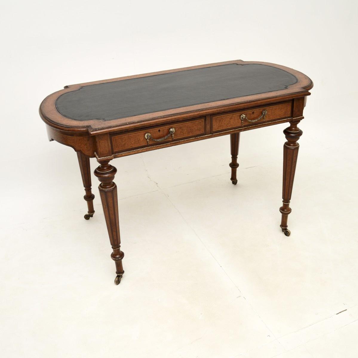 Antique Victorian Burr Walnut Writing Table / Desk (1 of 14) Antique Victorian Burr Walnut Writing Table / Desk (1 of 14)