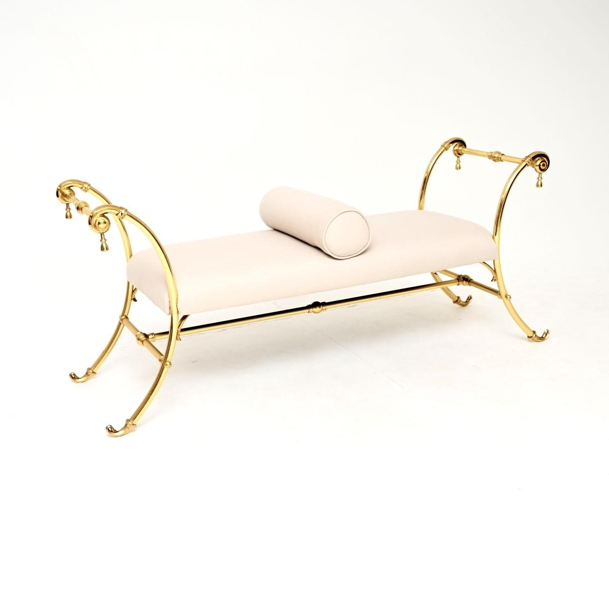 Vintage French Brass Bench / Stool (1 of 9) Vintage French Brass Bench / Stool (1 of 9)
