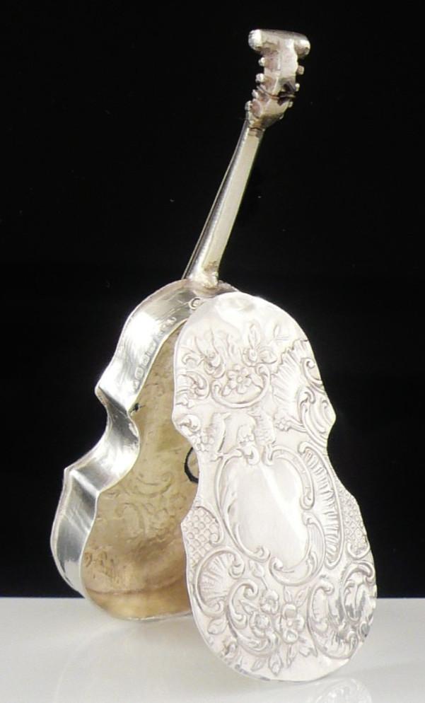 Sterling Silver Cello Violin Potpourri Box - London 1897 (1 of 18) Sterling Silver Cello Violin Potpourri Box - London 1897 (1 of 18)