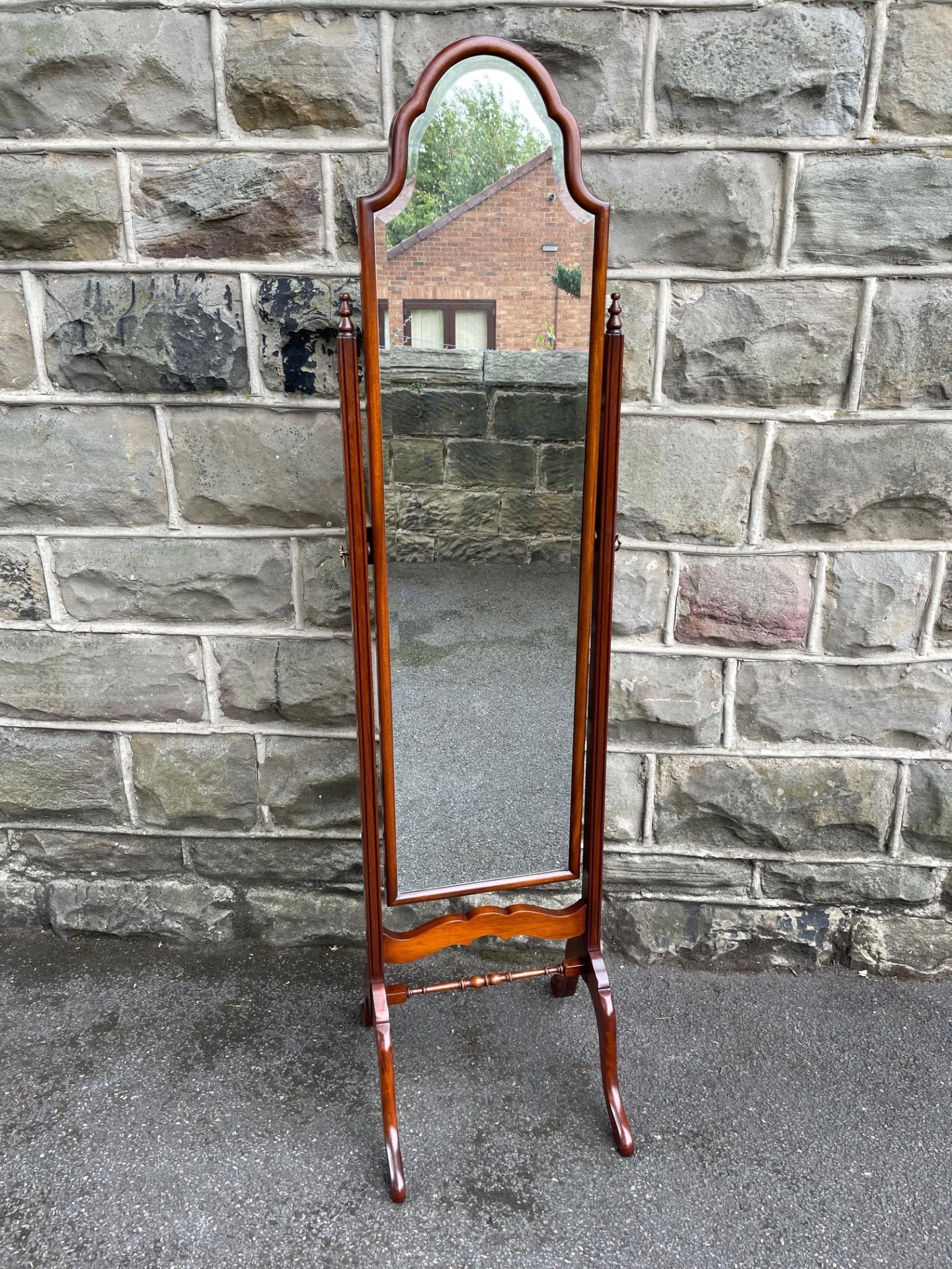 Antique Walnut Cheval Dressing Mirror (1 of 8)