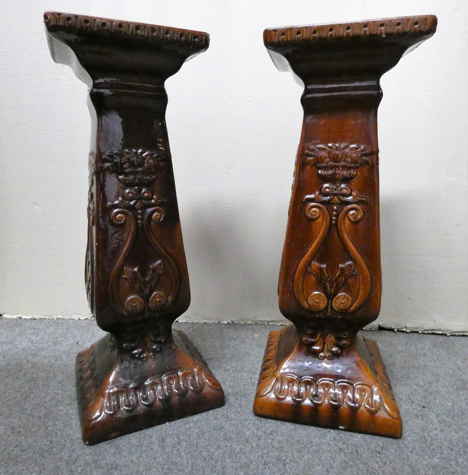 Pair of Arts & Crafts Pottery Jardinière / Plant Stands (1 of 6)