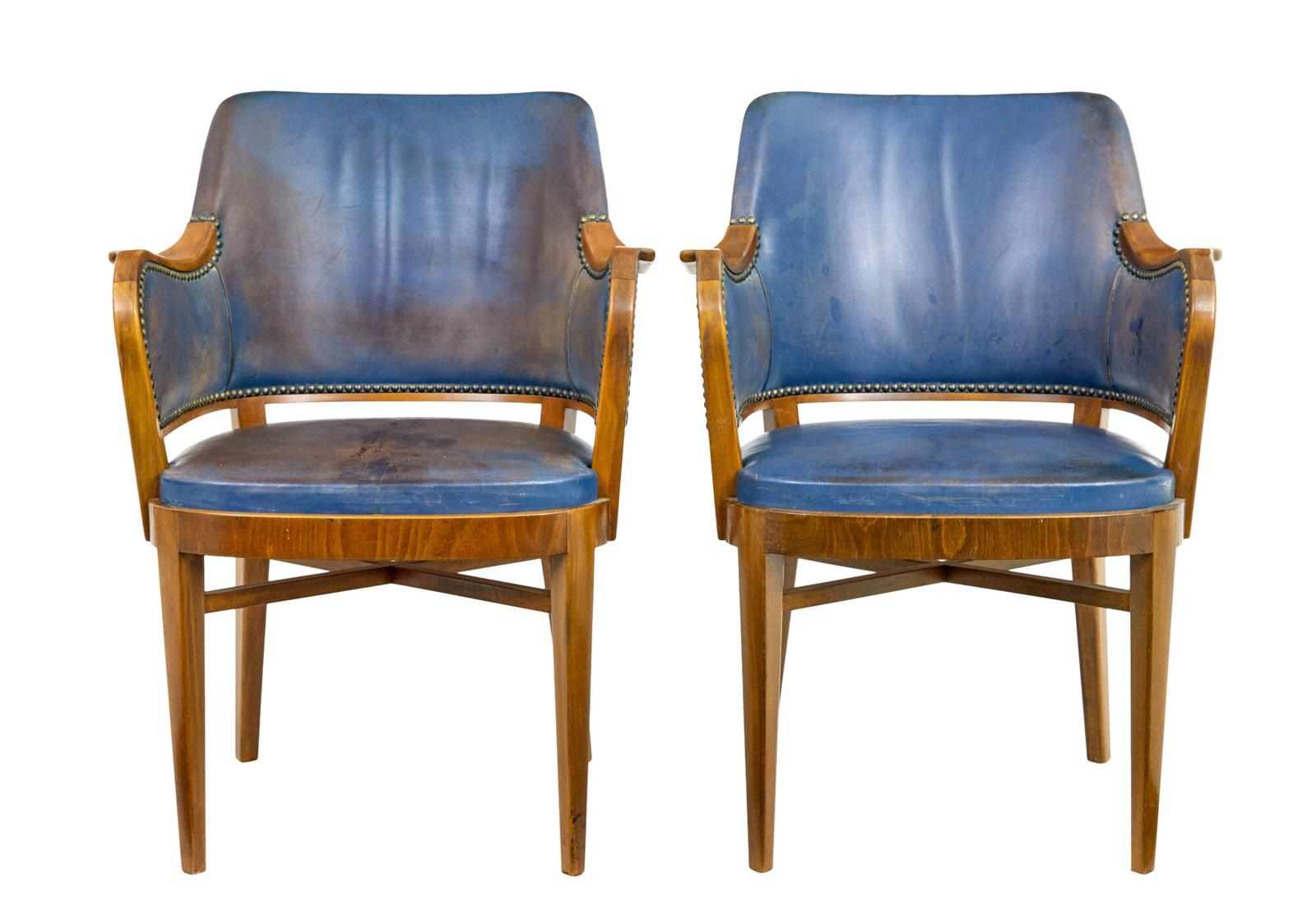 Pair of Mid 20th Century Teak & Leather Armchairs (1 of 8) Pair of Mid 20th Century Teak & Leather Armchairs (1 of 8)