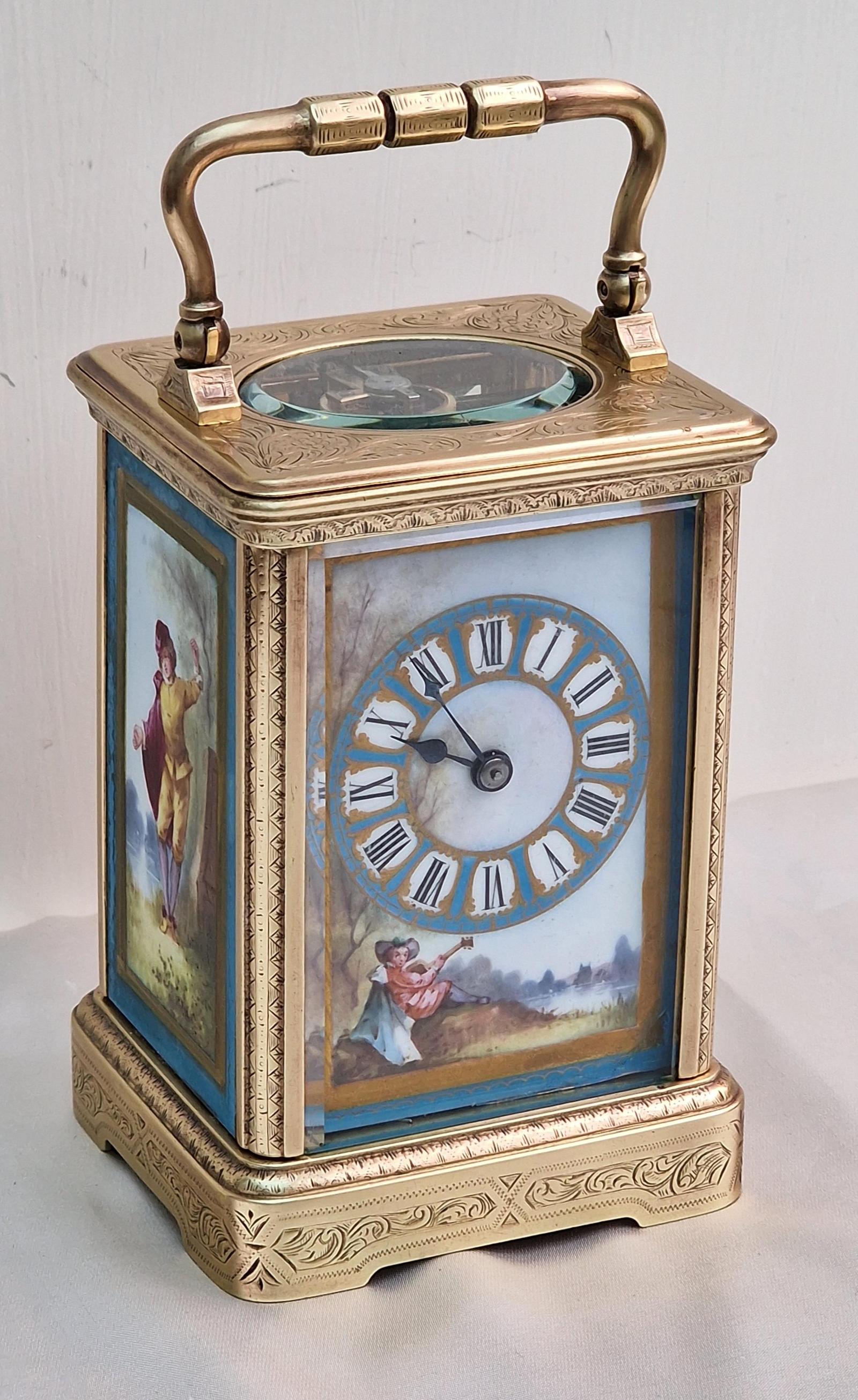 A Porcelain Panels Striking Carriage Clock (1 of 8)