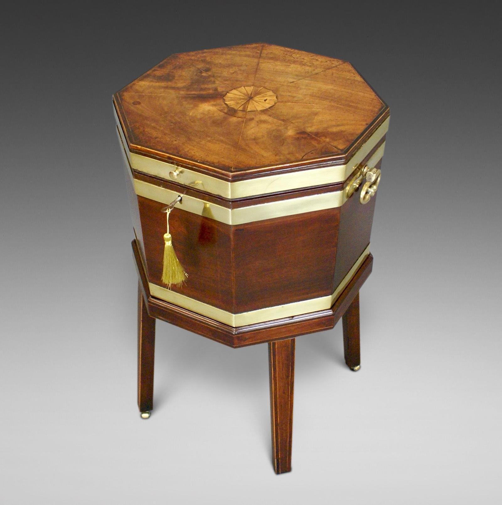 Fine George III Mahogany Brass Bound Wine Cooler (1 of 6)
