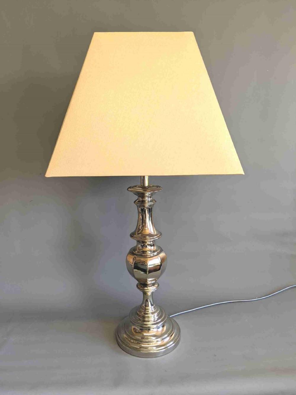 Single Nickel Plated Table Lamp (1 of 7)