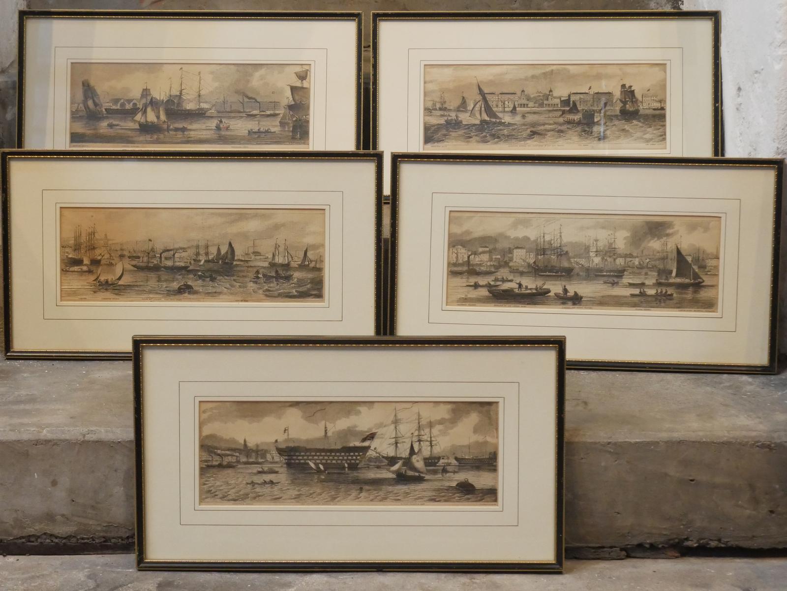 Set of 5 Naval Engravings London Docks (1 of 10) Set of 5 Naval Engravings London Docks (1 of 10)