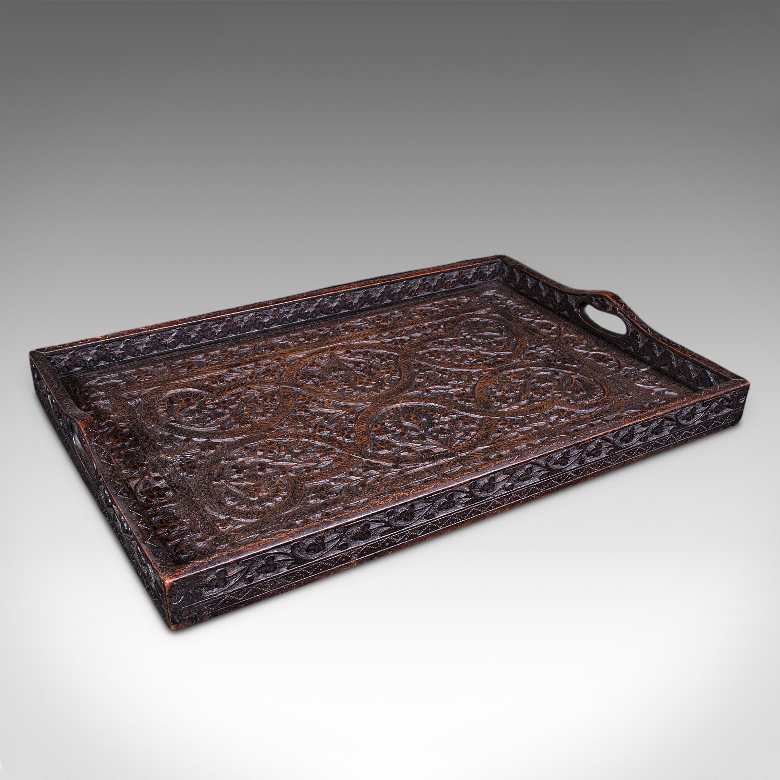 Antique Carved Serving Tray, Anglo-indian, Afternoon Tea Platter, Late Victorian (1 of 10) Antique Carved Serving Tray, Anglo-indian, Afternoon Tea Platter, Late Victorian (1 of 10)