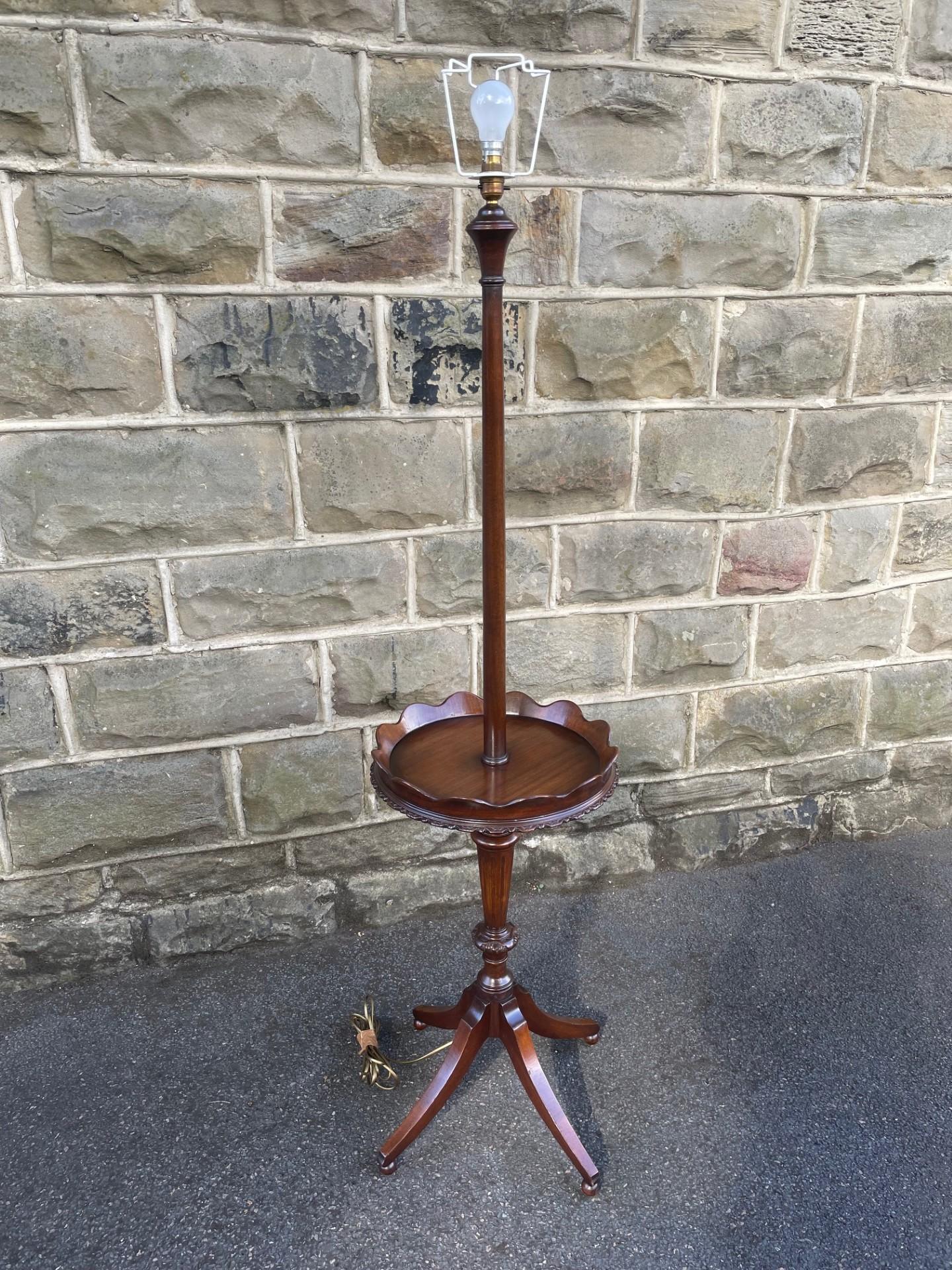 Antique Mahogany Floor Standard Lamp (1 of 7)