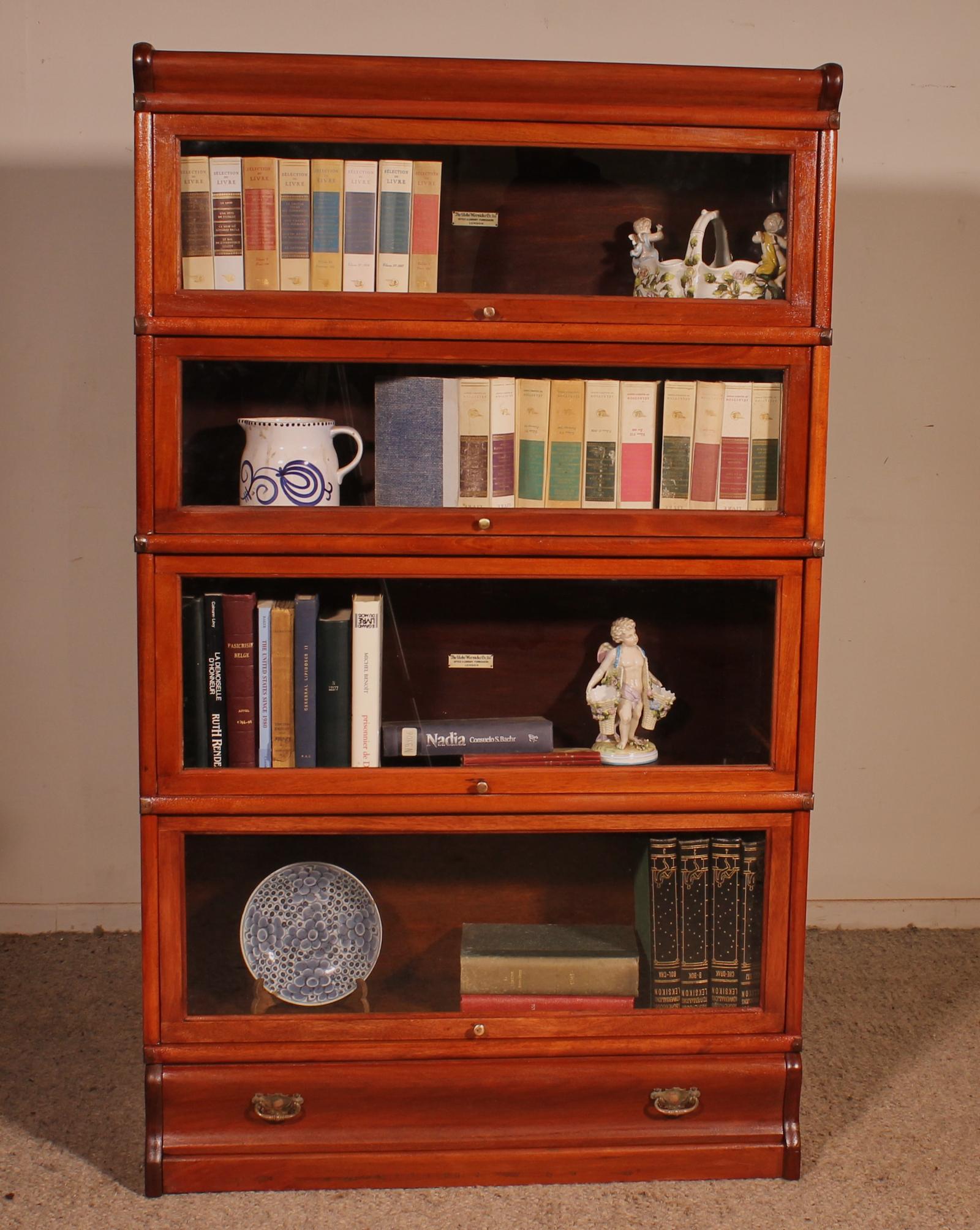 Globe Wernicke Mahogany Bookcase of 4 Elements with Drawer (1 of 11)