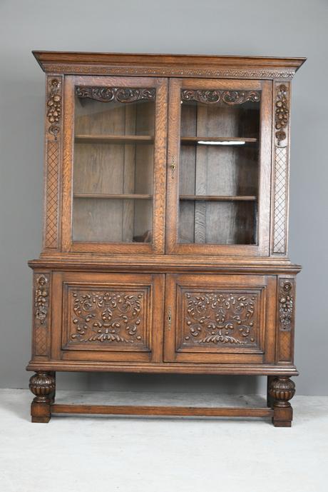 Large Carved French Oak Glazed Bookcase (1 of 11) Large Carved French Oak Glazed Bookcase (1 of 11)