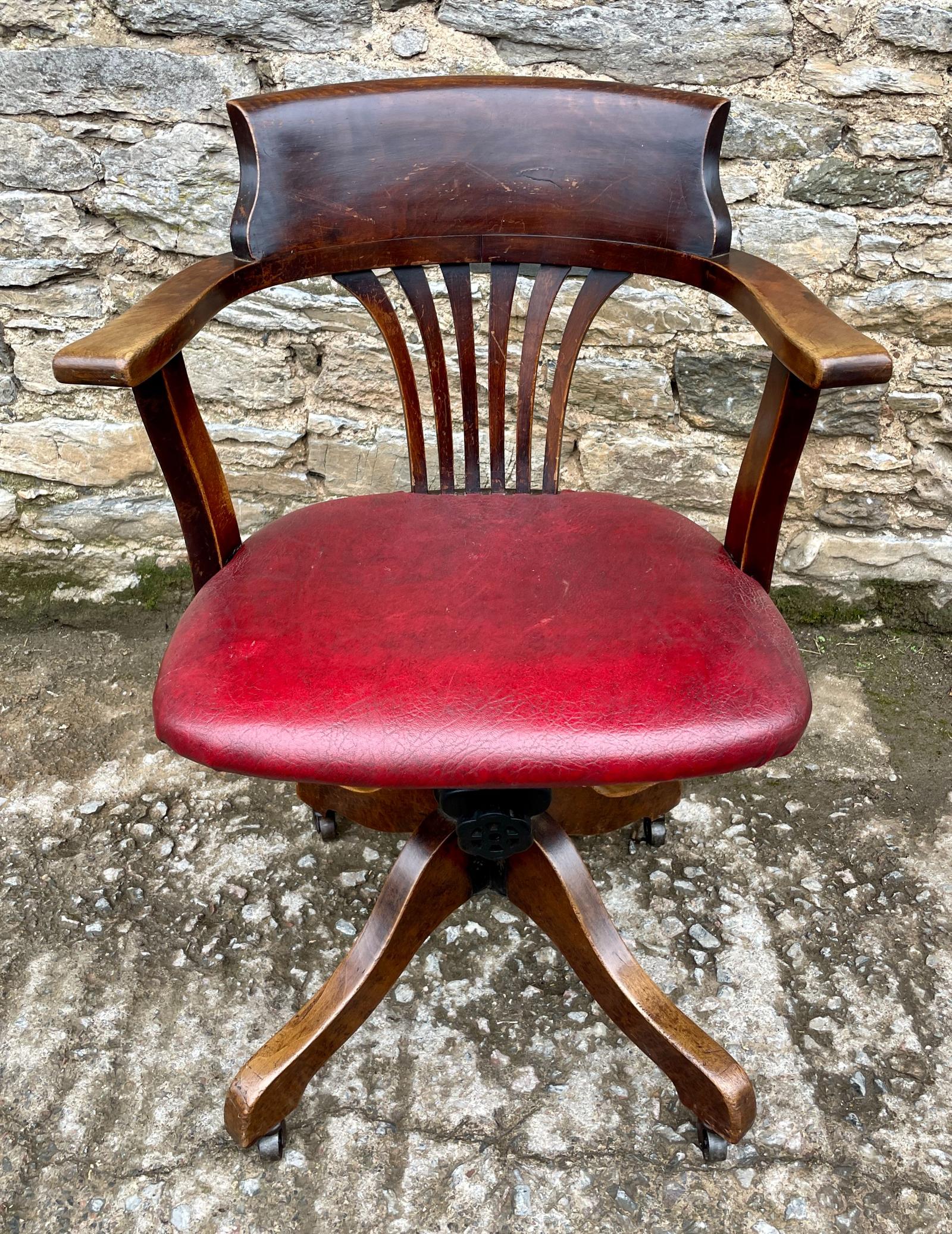 Antique Oak Swivel Desk Chair (1 of 14) Antique Oak Swivel Desk Chair (1 of 14)