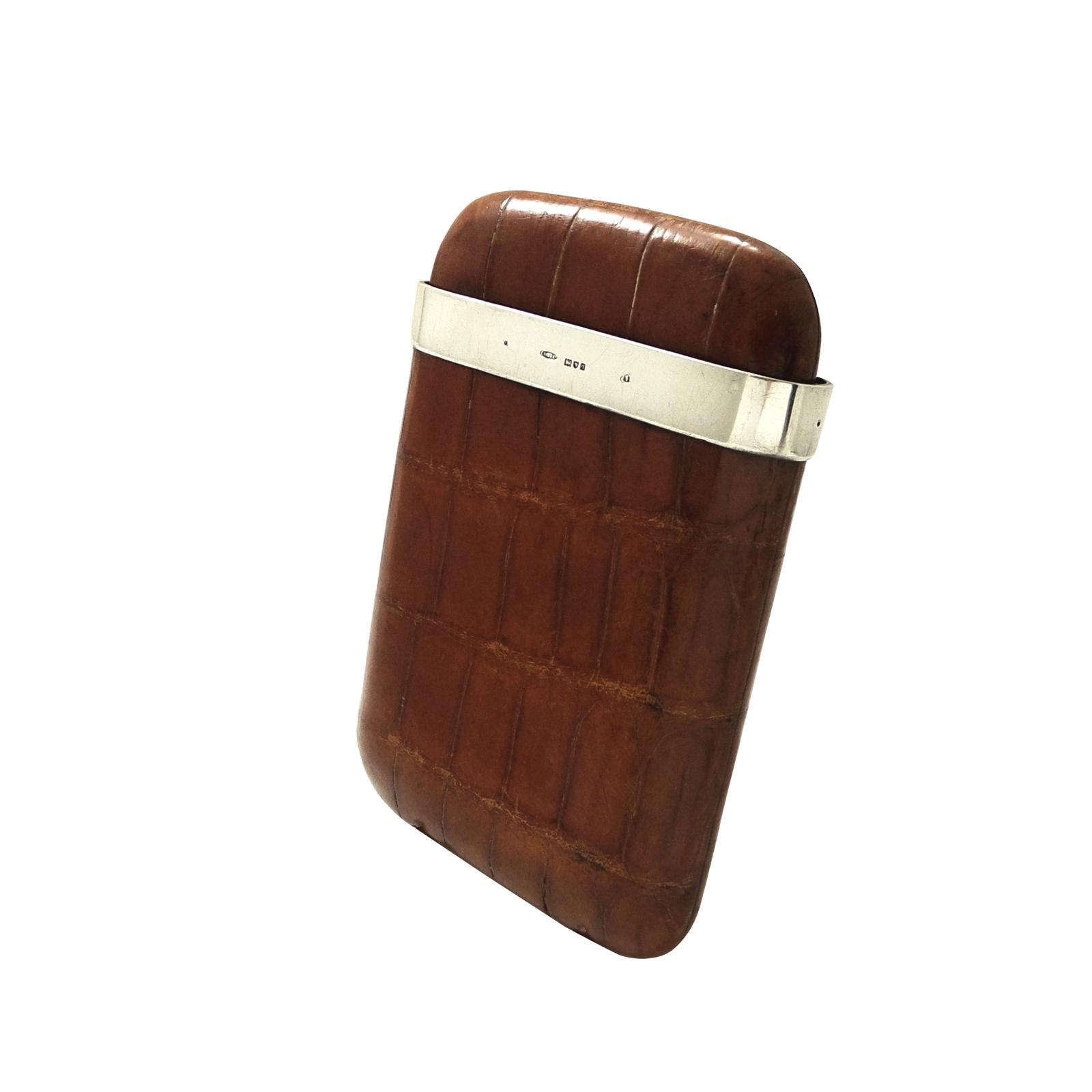 Antique Sterling Silver & Crocodile Leather Cigar Case 1911 (1 of 8) Antique Sterling Silver & Crocodile Leather Cigar Case 1911 (1 of 8)