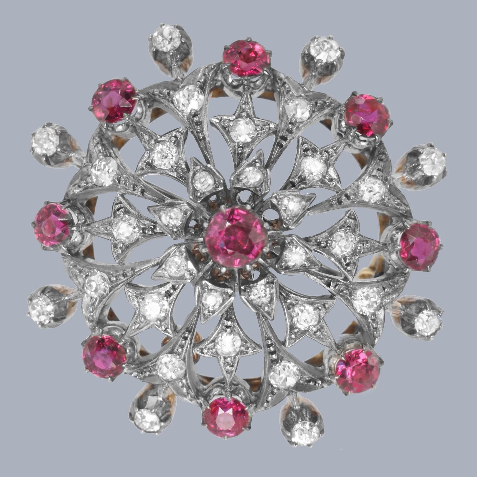 Antique Ruby & Diamond Brooch with Gem Report Natural Untreated Rubies Victorian Pendant (1 of 11) Antique Ruby & Diamond Brooch with Gem Report Natural Untreated Rubies Victorian Pendant (1 of 11)