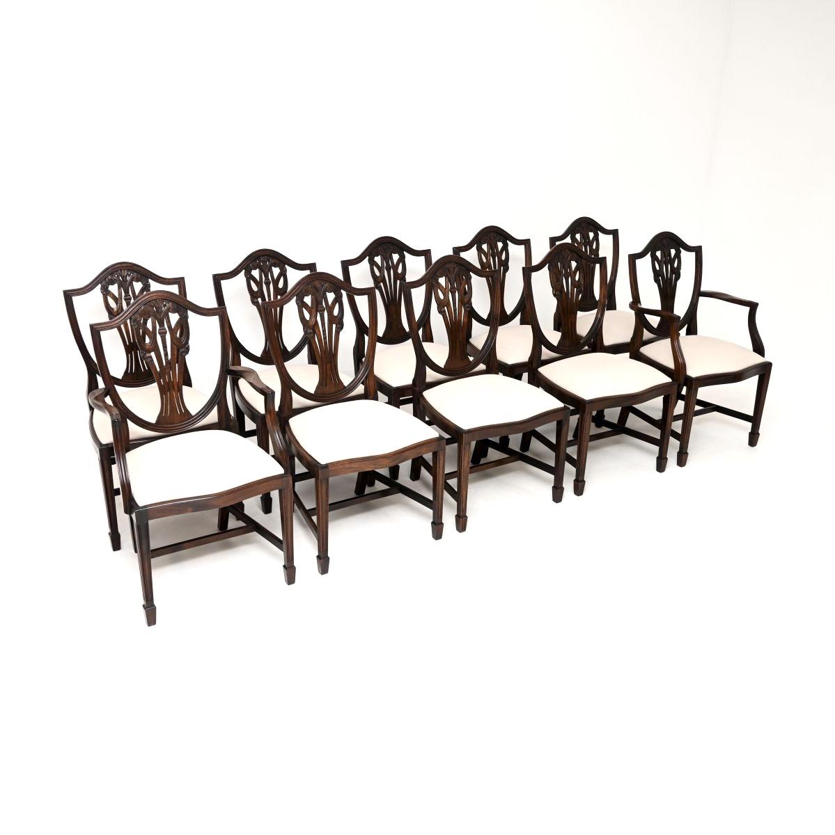 Set of Ten Mahogany Shield Back Dining Chairs (1 of 10) Set of Ten Mahogany Shield Back Dining Chairs (1 of 10)