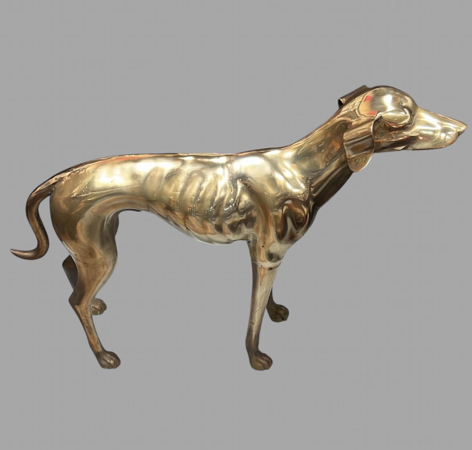 Hollywood Regency Brass Greyhound/Whippet (1 of 5)