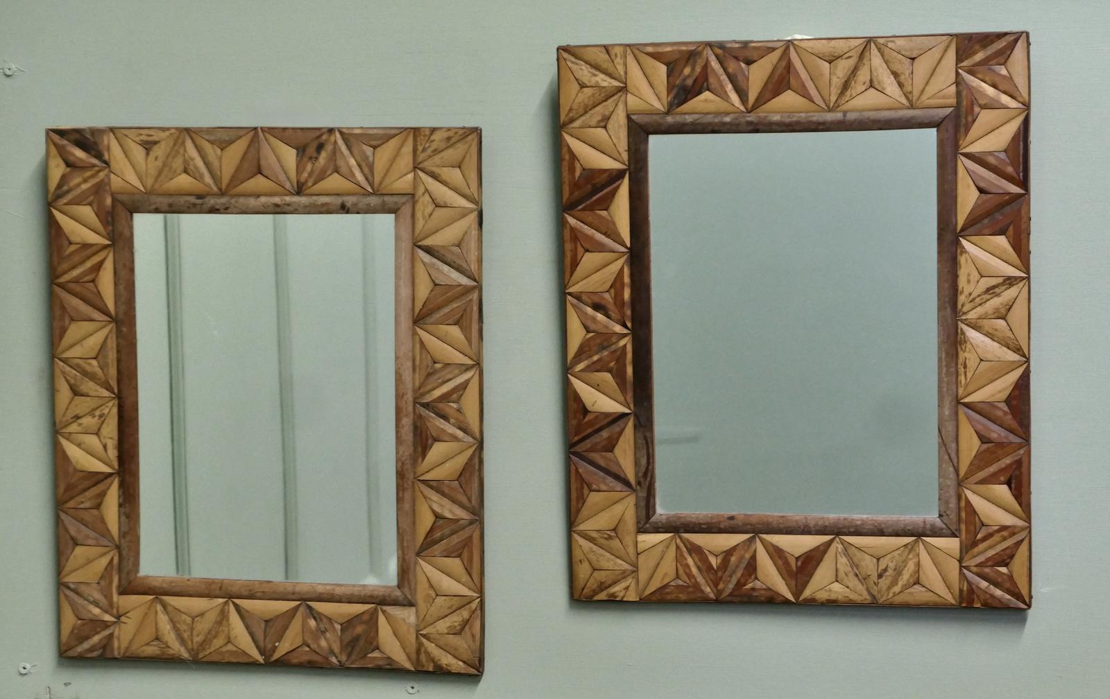 Pair of Art Deco Bamboo Inlaid Mirrors (1 of 6) Pair of Art Deco Bamboo Inlaid Mirrors (1 of 6)
