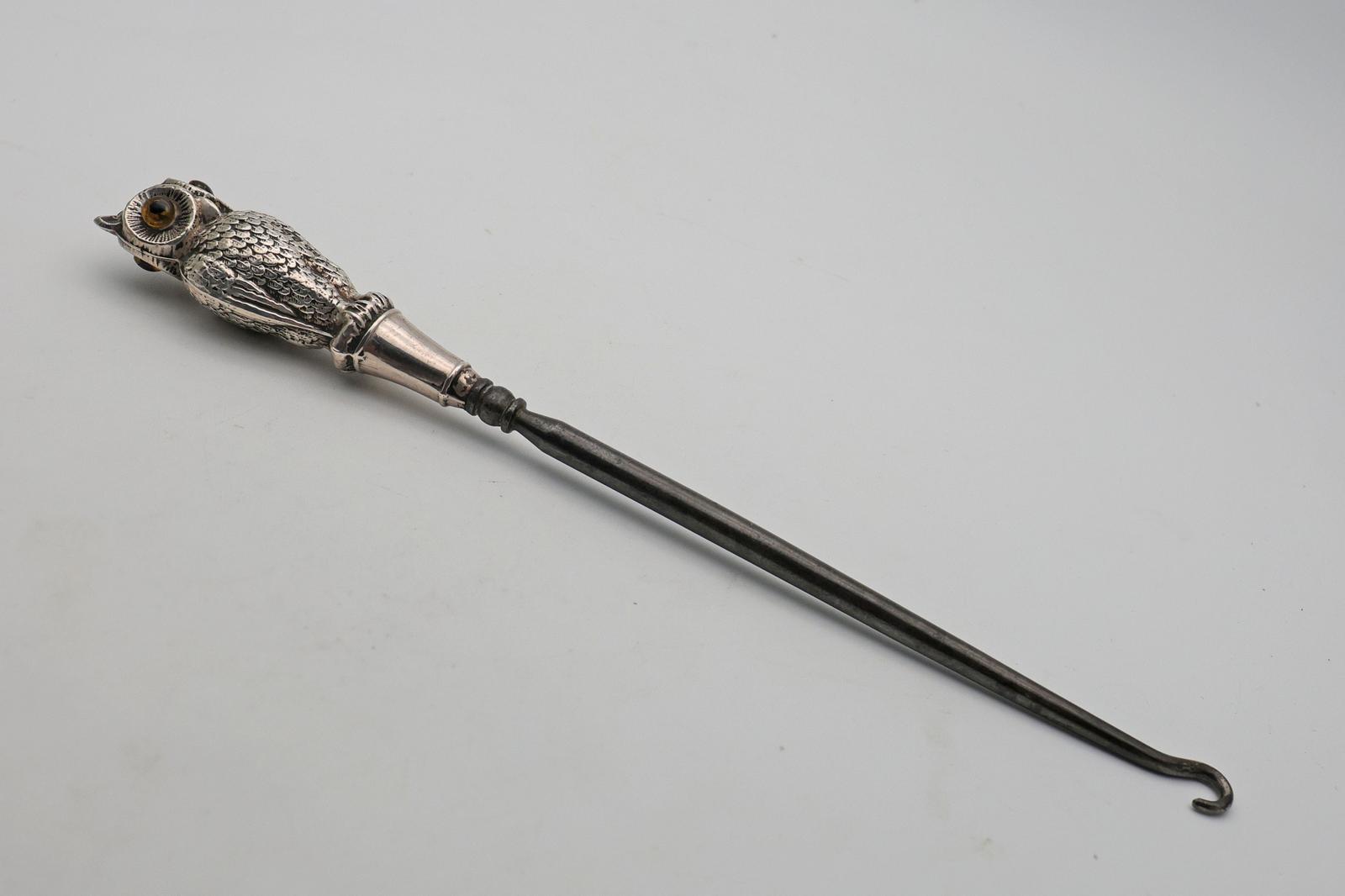 Antique Novelty Silver Owl Button Hook (1 of 3) Antique Novelty Silver Owl Button Hook (1 of 3)