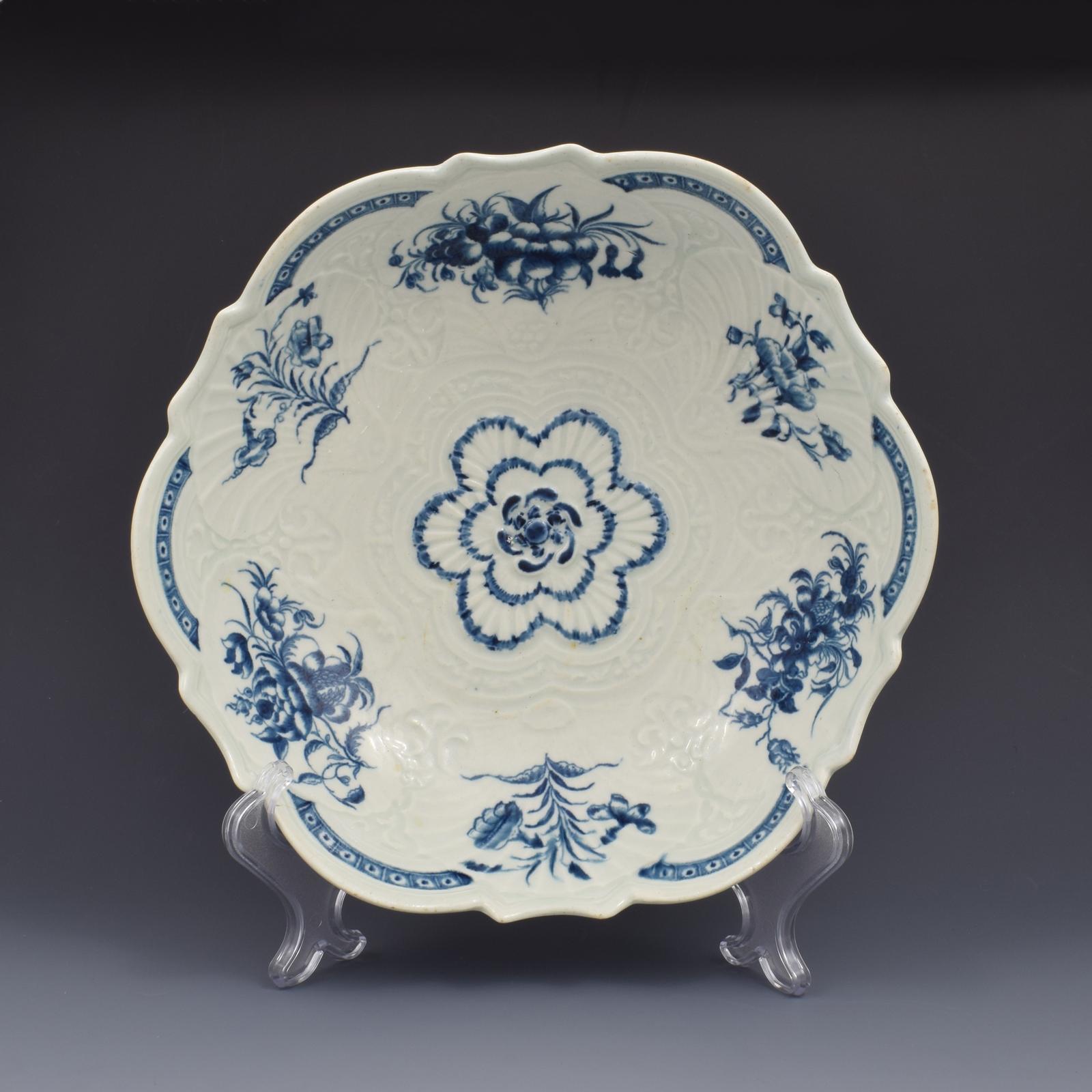 First Period Worcester Porcelain The Junket Dish Florals c.1770 (1 of 7)