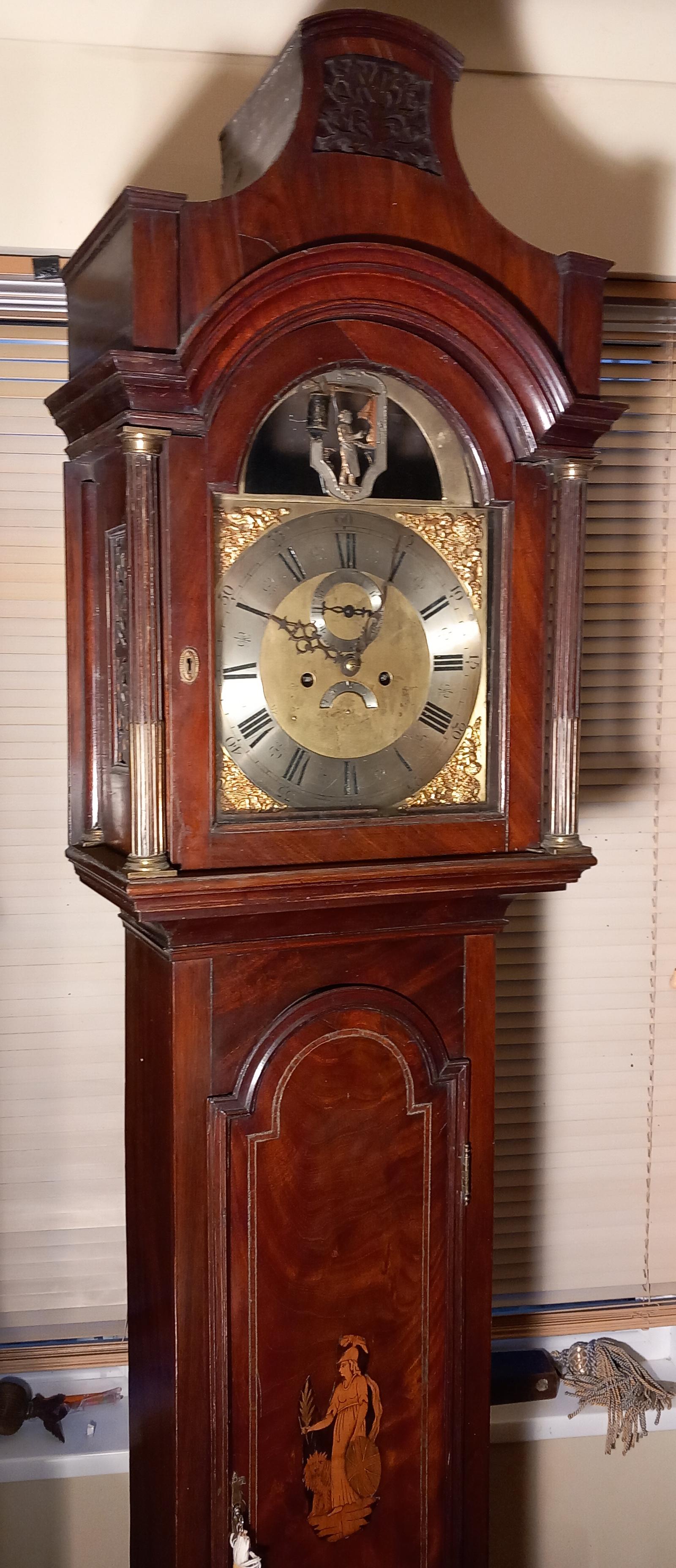 Antique  Pagoda Hood Automation Dial Longcase Clock (1 of 7)