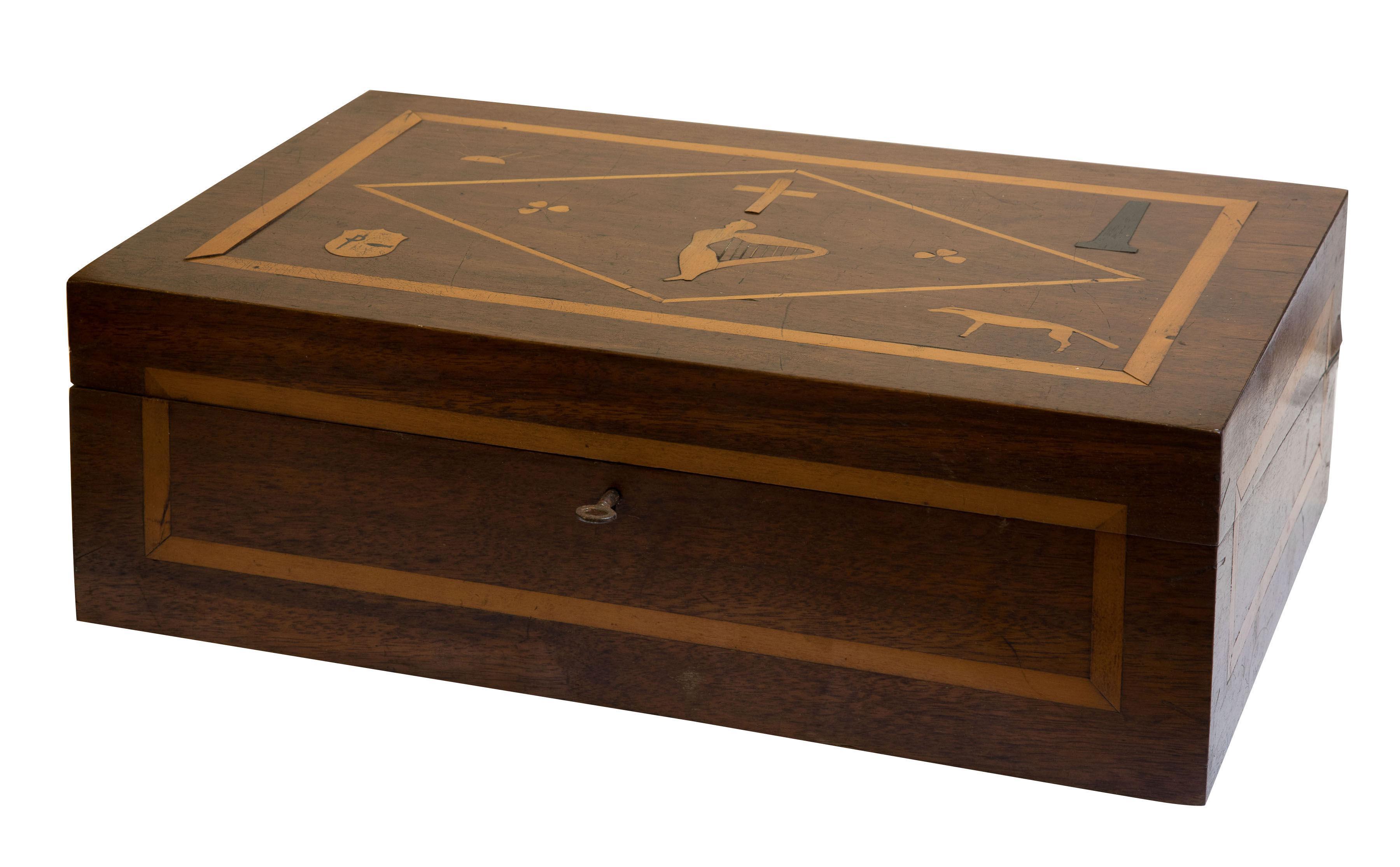 Irish mahogany writing box/lap desk c1880 (1 of 1)