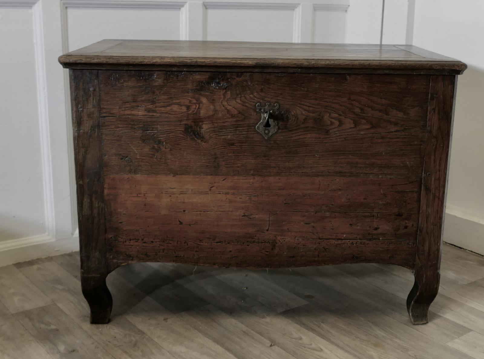18th Century Small French Oak Coffer - Strong Box (1 of 7)