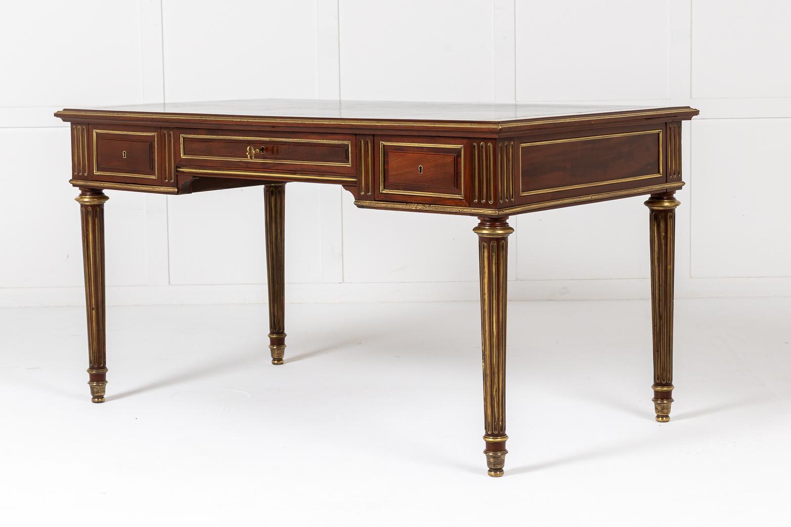 19th Century French Mahogany Bureau Plat (1 of 1)