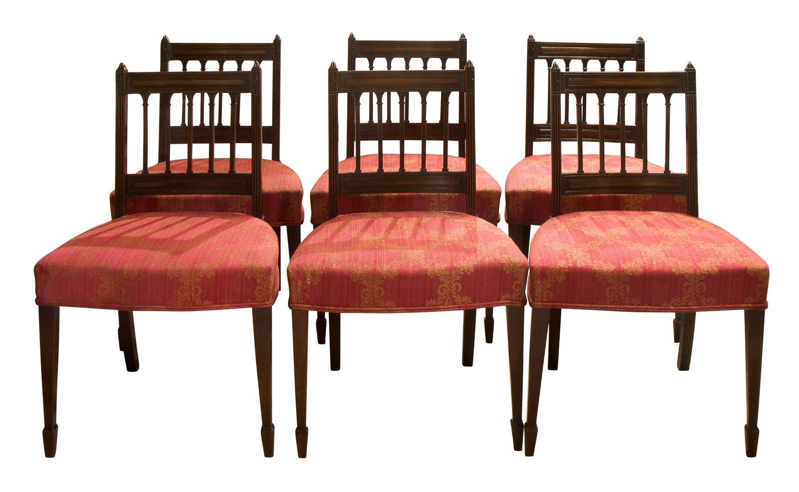 Set of 6 Sheraton Period Mahogany Dining Chairs (1 of 6)