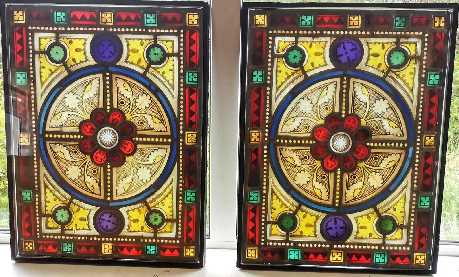 Pair of Fabulous Irish  Stained Glass Windows (1 of 2)