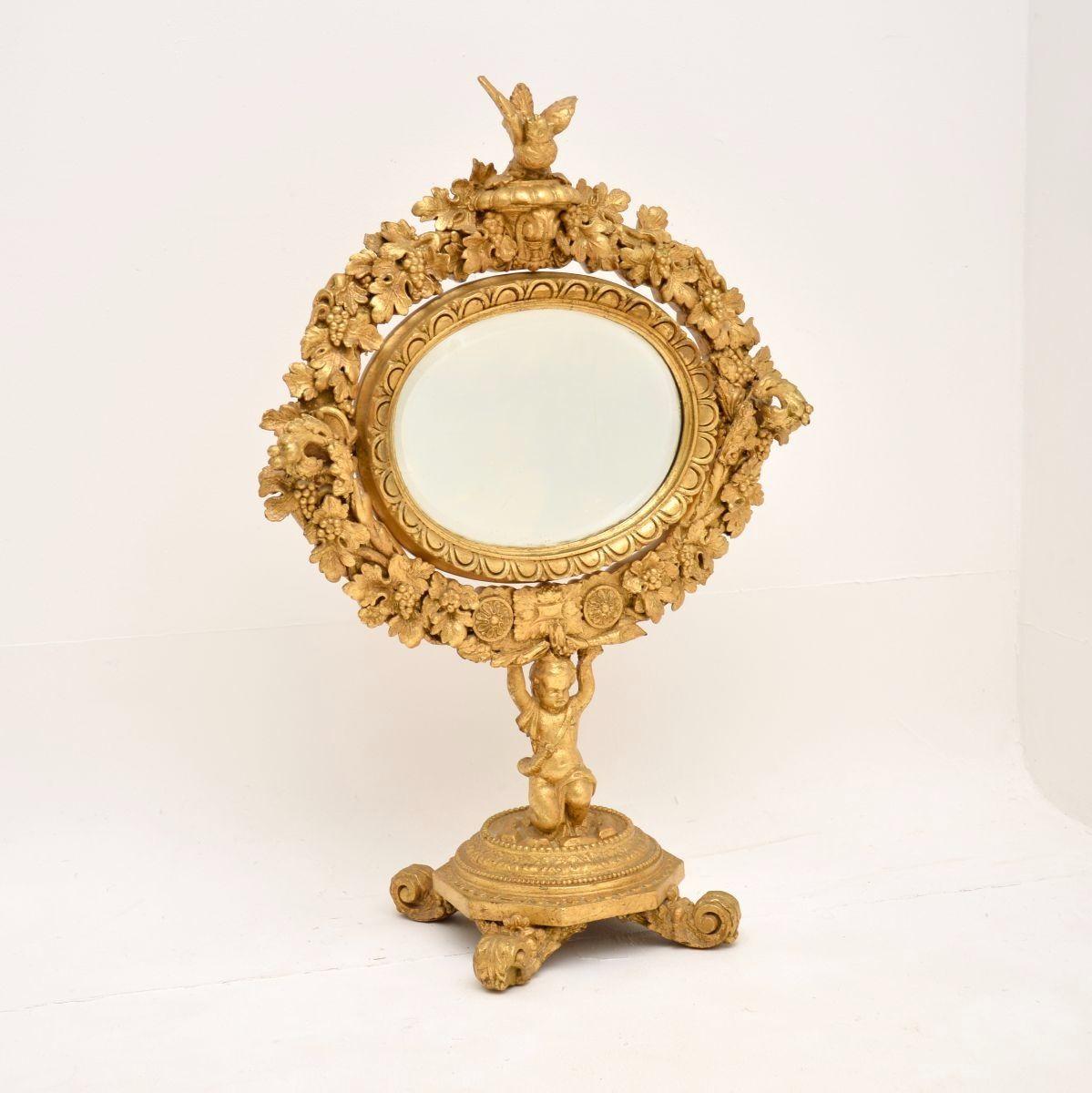 Antique Victorian Carved Giltwood Vanity Mirror (1 of 11) Antique Victorian Carved Giltwood Vanity Mirror (1 of 11)