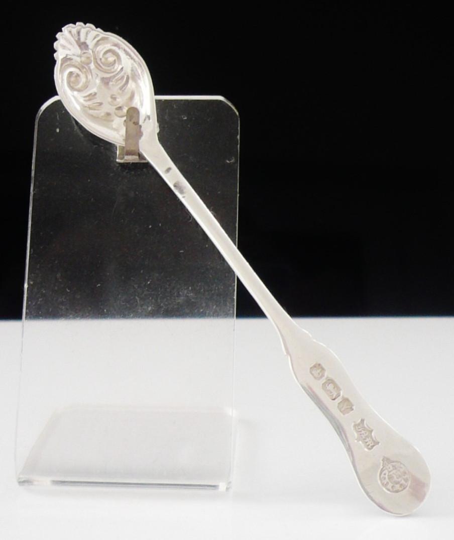 Unusual Sterling Silver Mustard Spoon - Sheffield 1891 (1 of 16) Unusual Sterling Silver Mustard Spoon - Sheffield 1891 (1 of 16)