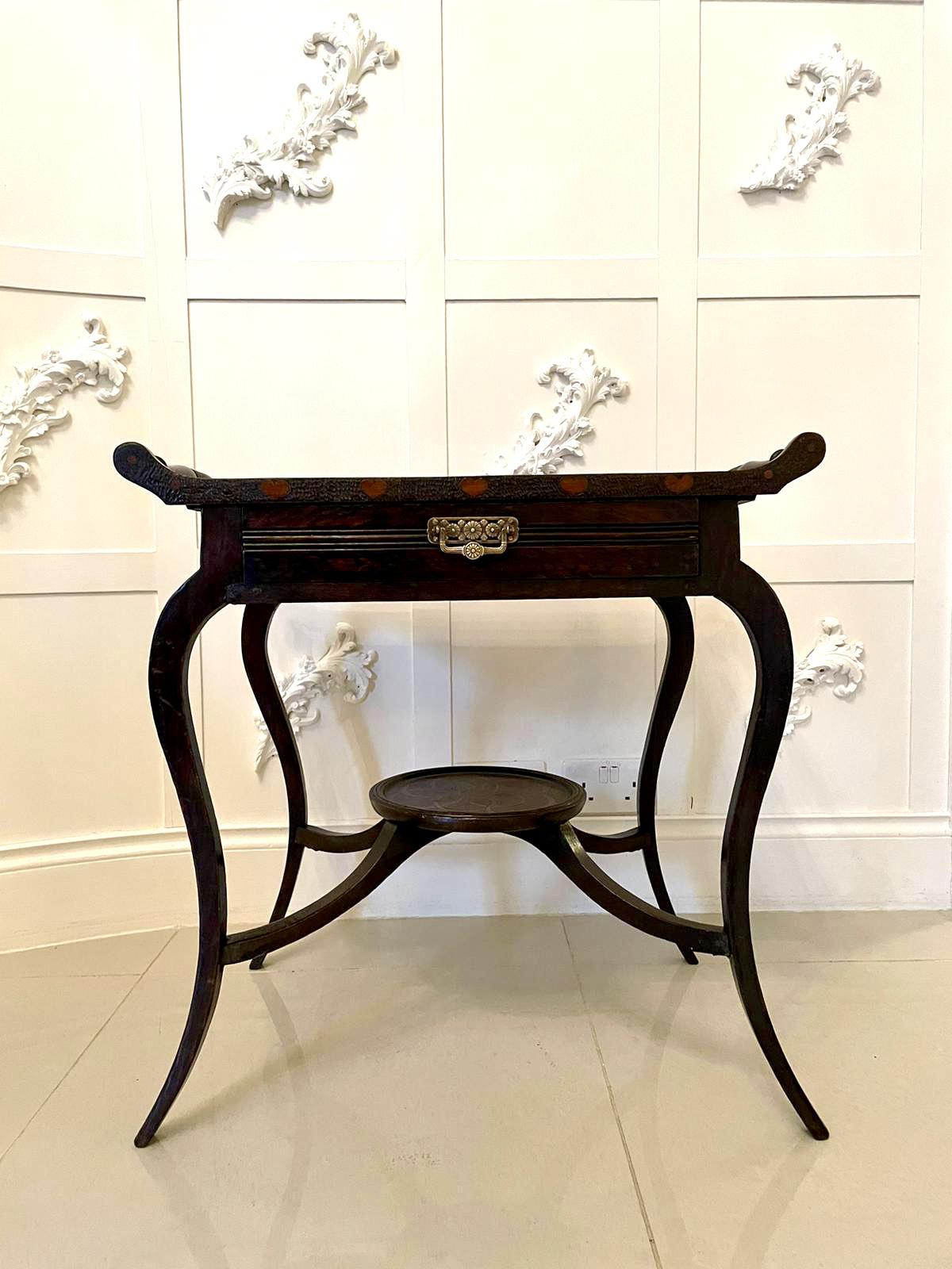 Unusual Arts & Crafts Pokerwork Lamp / Side Table (1 of 10) Unusual Arts & Crafts Pokerwork Lamp / Side Table (1 of 10)