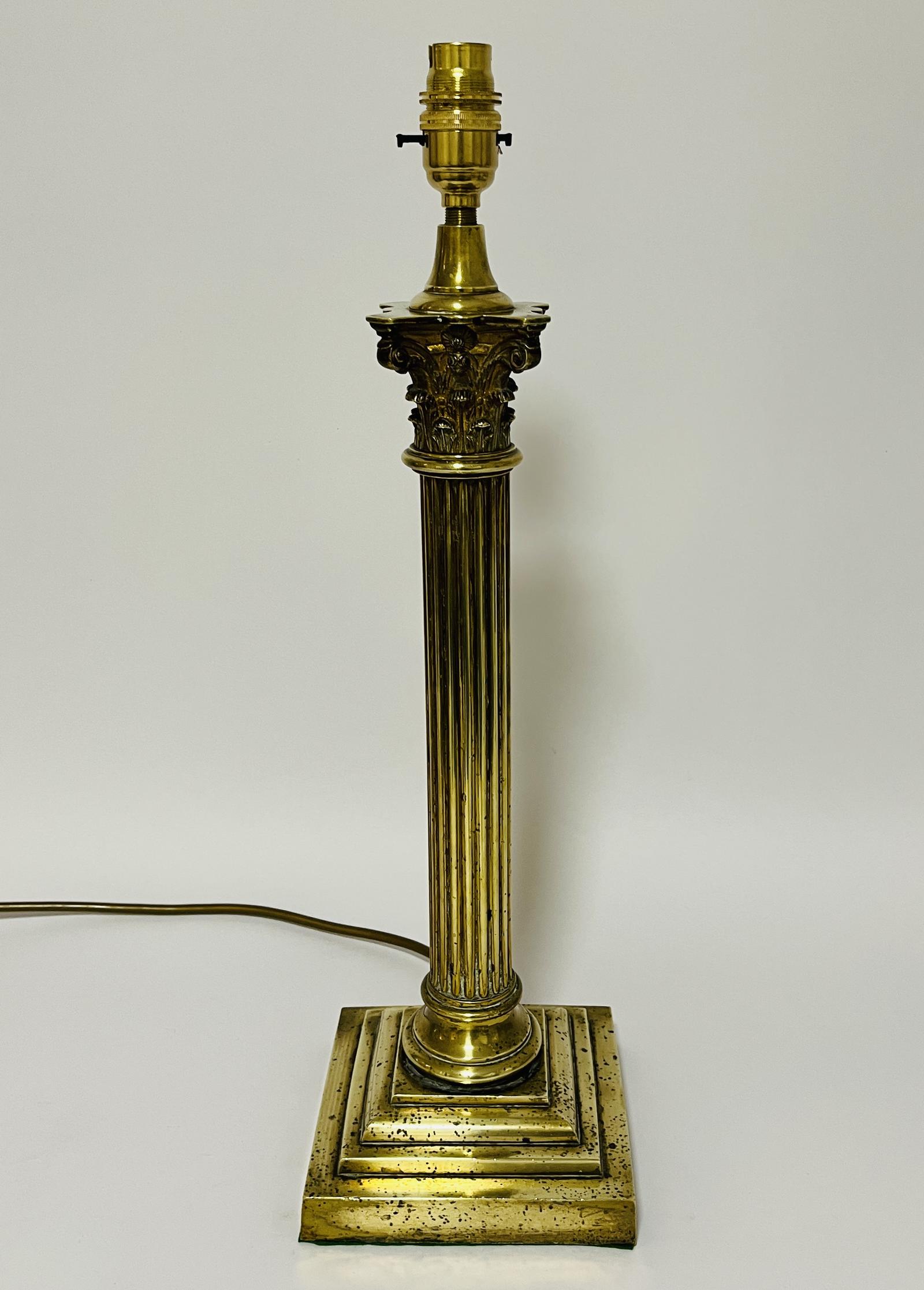 Antique Brass Corinthian Column Table Lamp (1 of 9) Antique Brass Corinthian Column Table Lamp (1 of 9)