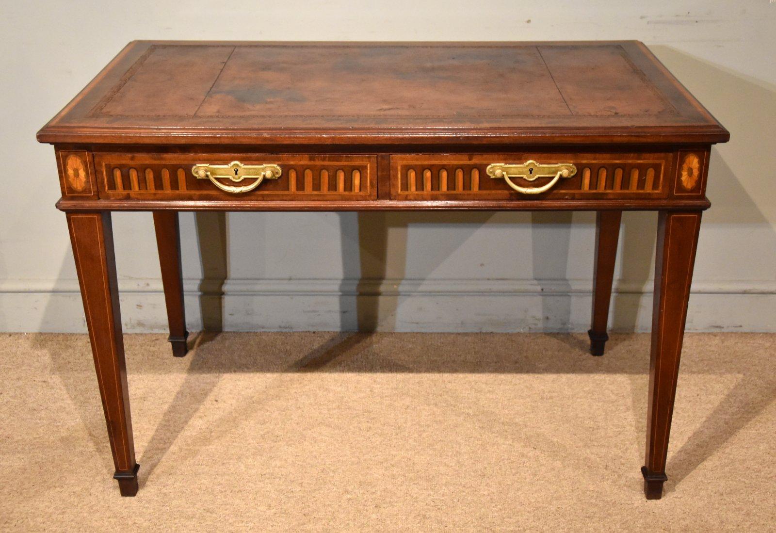 19th Century Mahogany Two Drawer Writing Table (1 of 9)