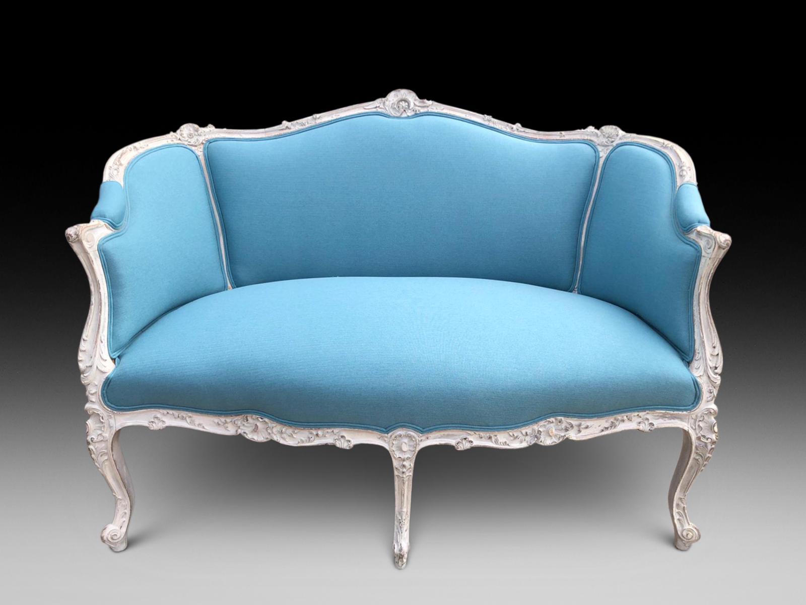 Sand Blasted / Distressed Painted French Sofa (1 of 4)