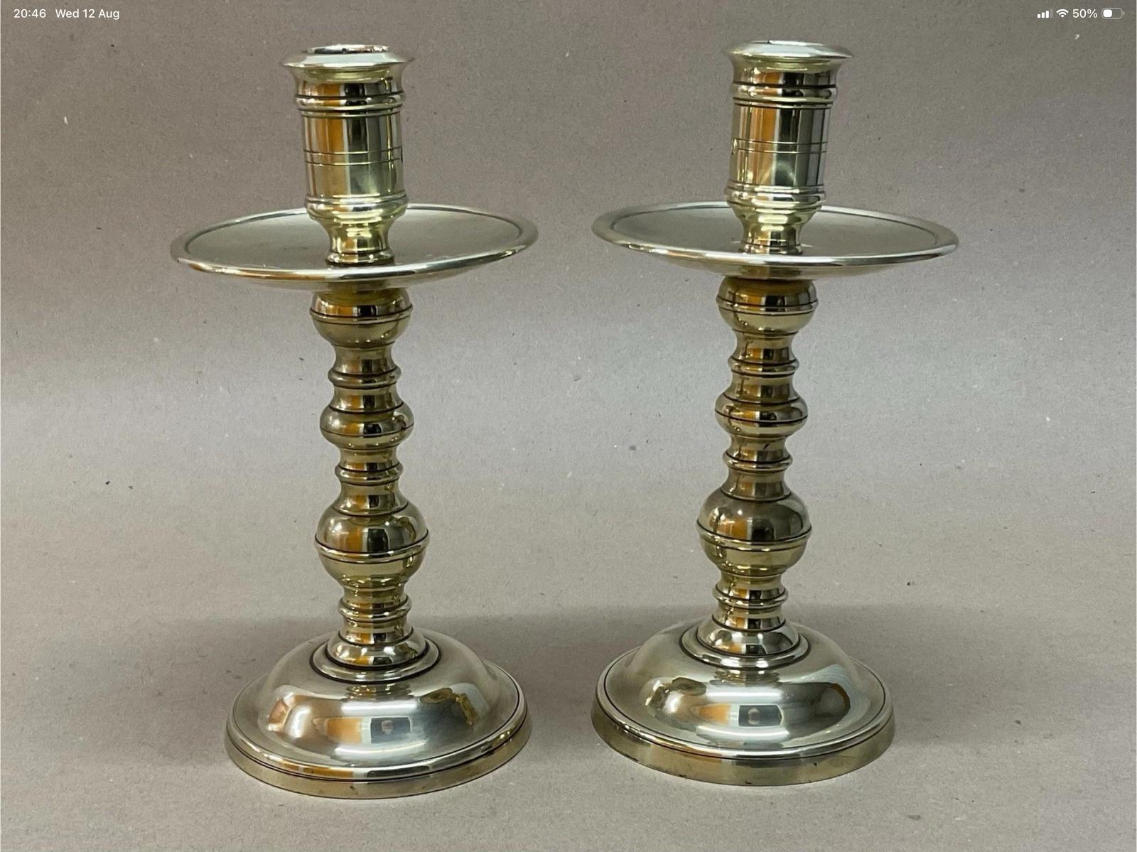 Pair of Brass Heemskerk Candlesticks - Antique Georgian c.1800 (1 of 7) Pair of Brass Heemskerk Candlesticks - Antique Georgian c.1800 (1 of 7)