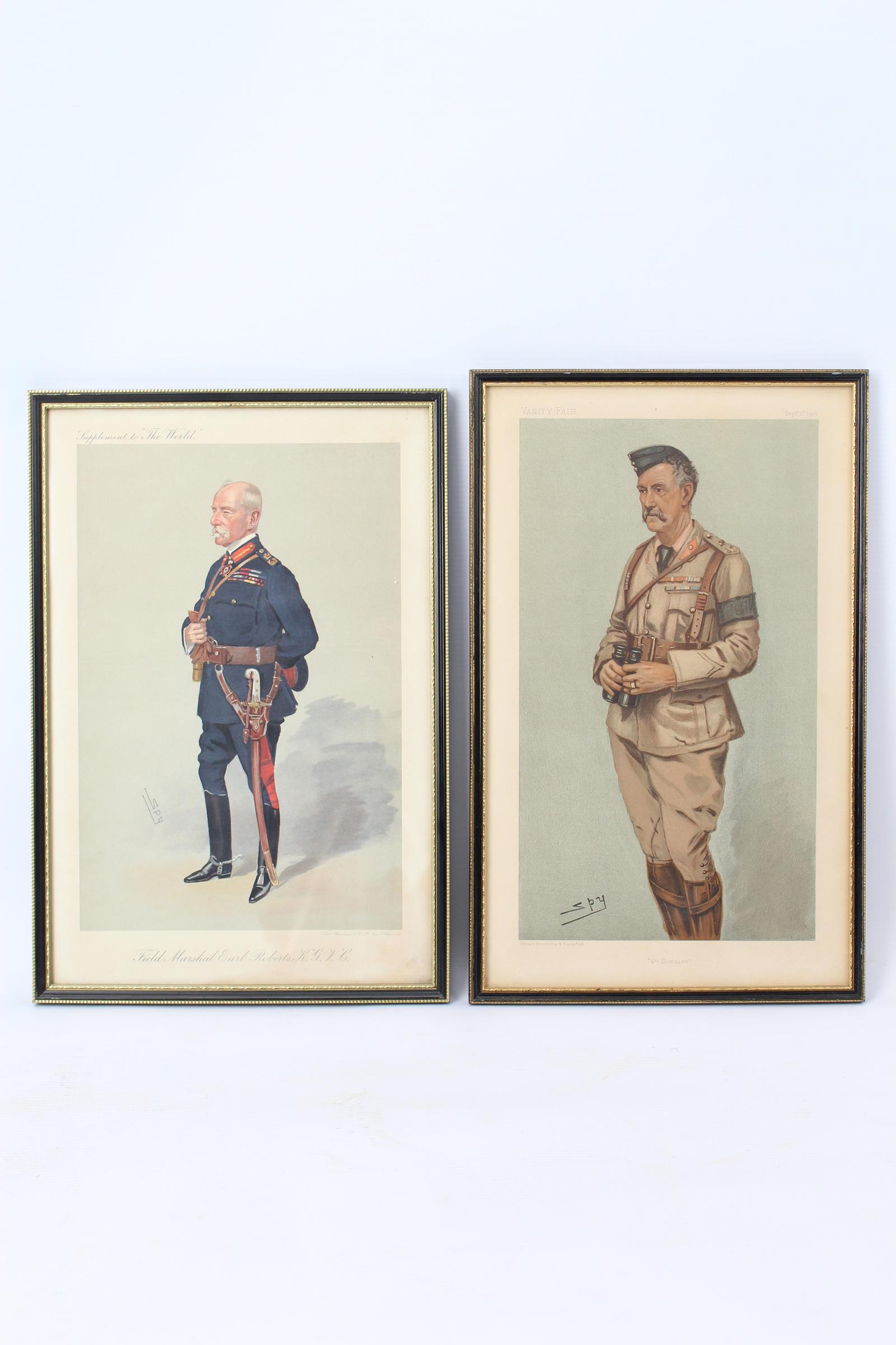Pair Antique Edwardian Vanity Fair “spy” Military Prints (1 of 13)