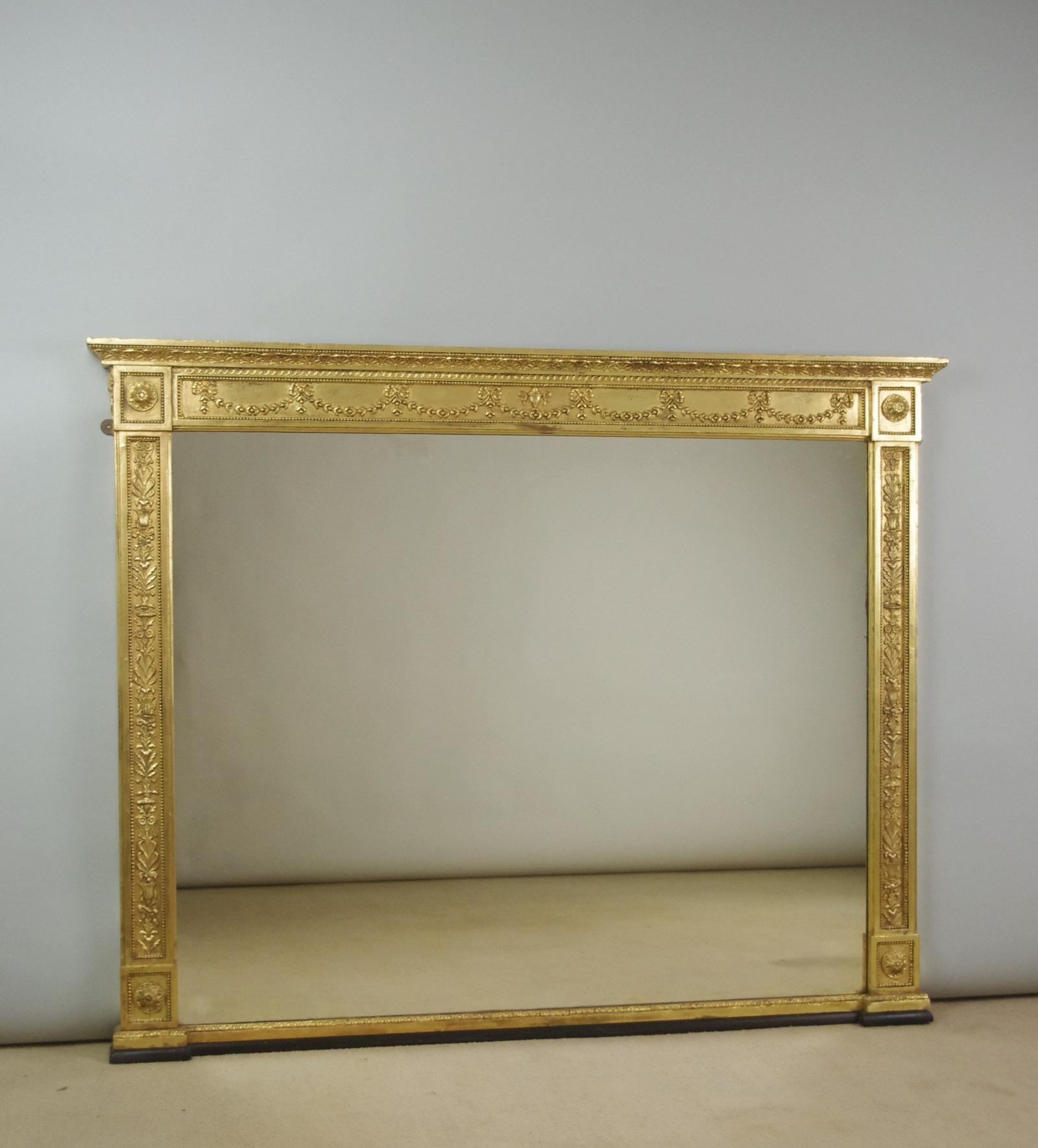 Victorian Gilt Adam Style Overmantle Mirror (1 of 10)