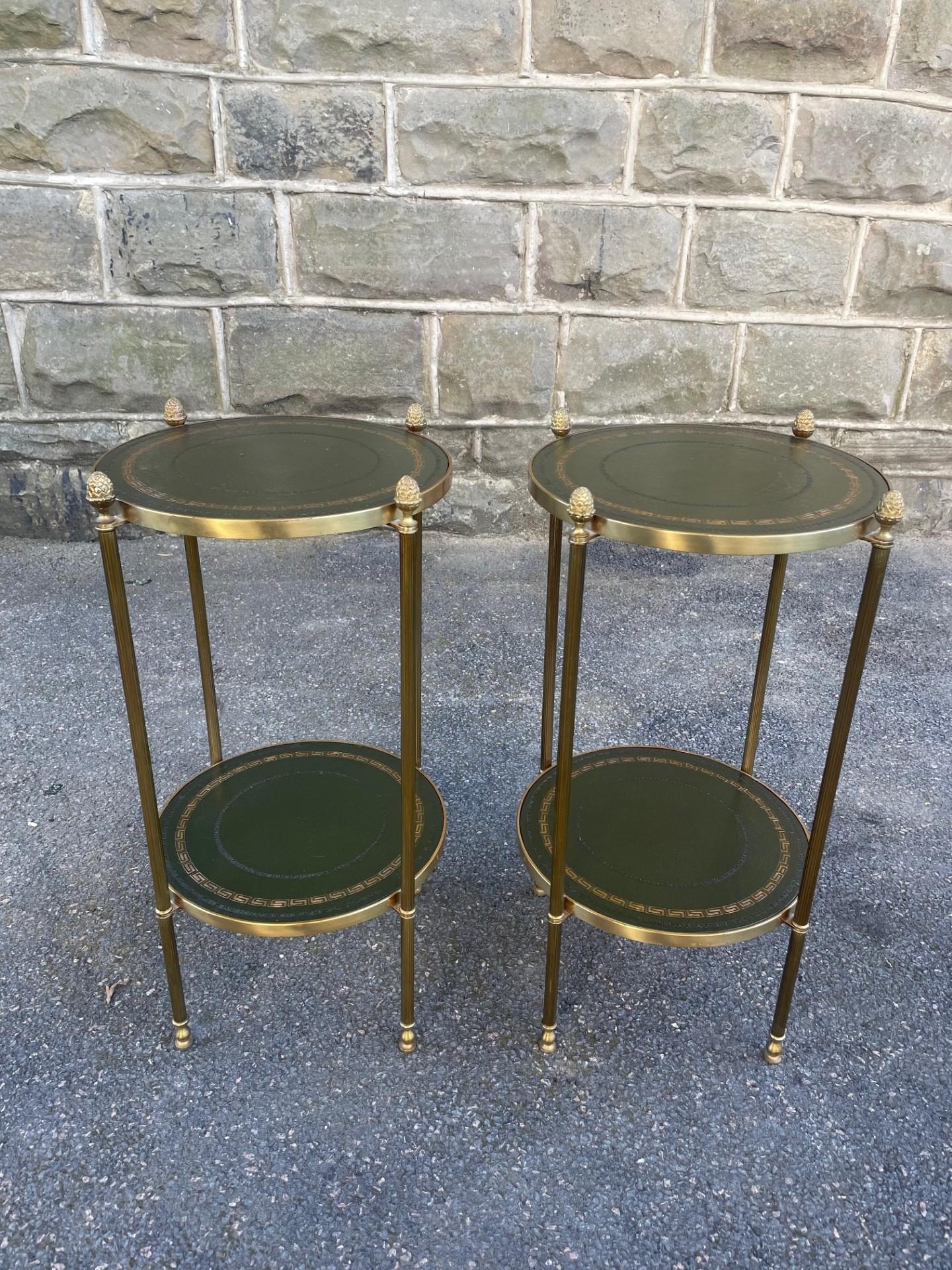 Pair of Quality Gilt Brass & Leather Side Table (1 of 11) Pair of Quality Gilt Brass & Leather Side Table (1 of 11)