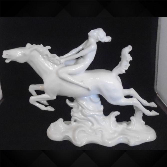 Porcelain Figurine Girl on Horseback by Schaebach Kunst (1 of 1)